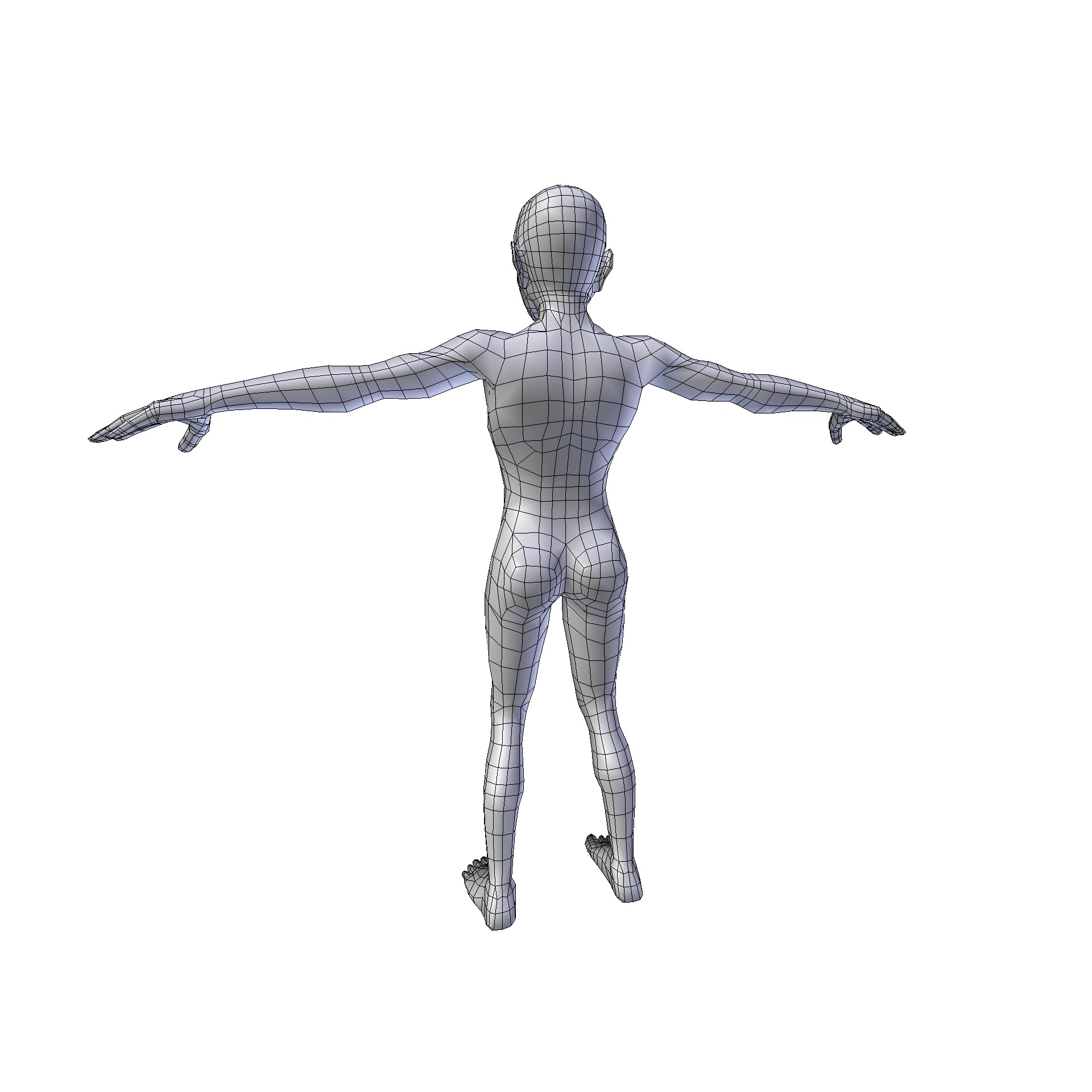 Girl 1 10m basemesh Low-poly 3D model_14