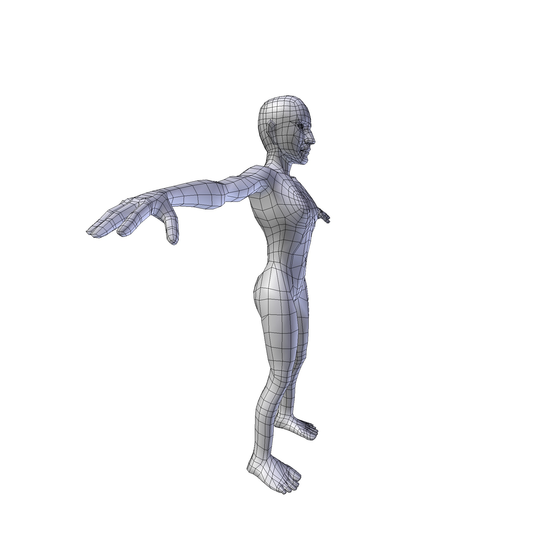 Girl 1 10m basemesh Low-poly 3D model_12