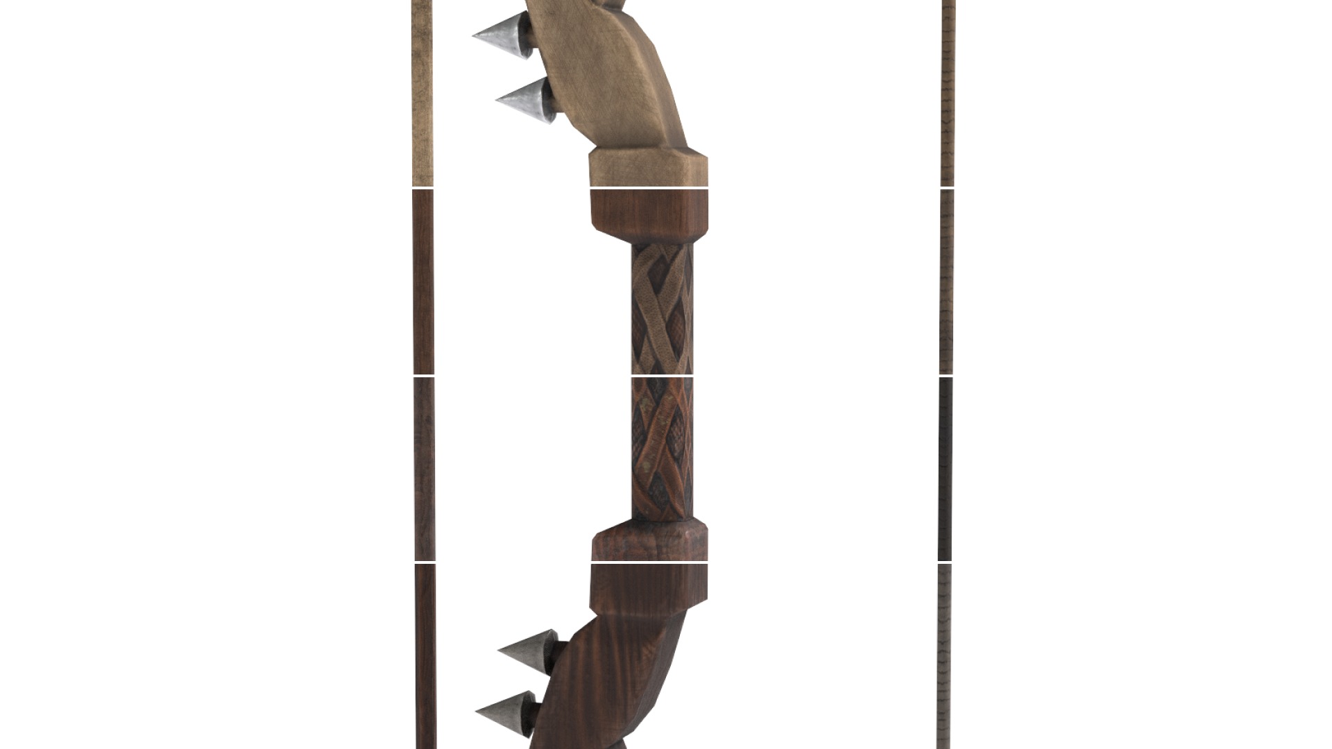 Bow Game Ready PBR Wooden Ranged Weapon Realistic 3D Model Low-poly 3D model_3