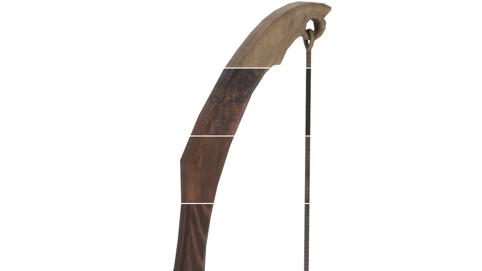 Bow Game Ready PBR Wooden Ranged Weapon Realistic 3D Model Low-poly 3D model_2