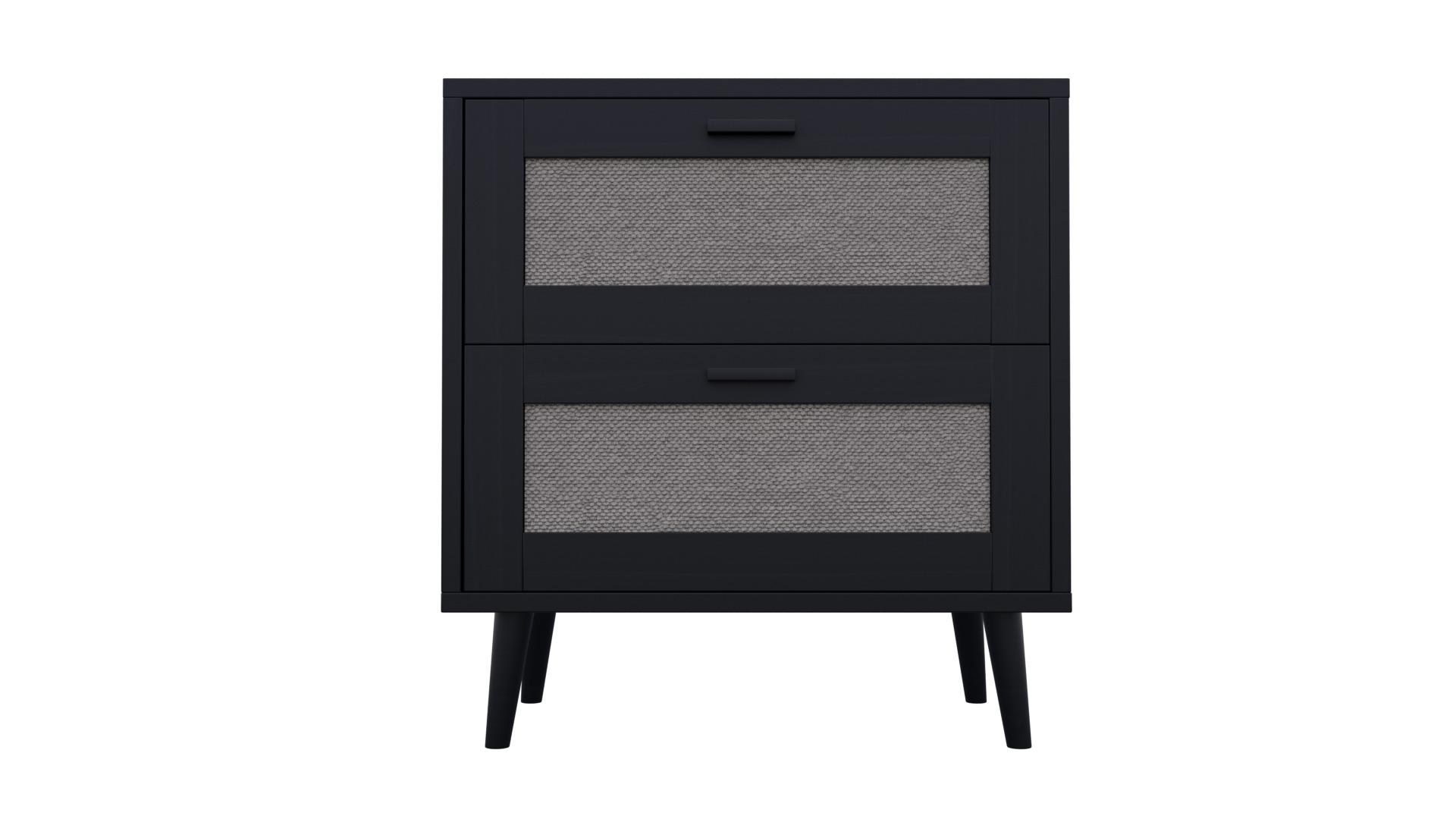 Isla 2 Drawer Bedside Table - Black 3D model_1