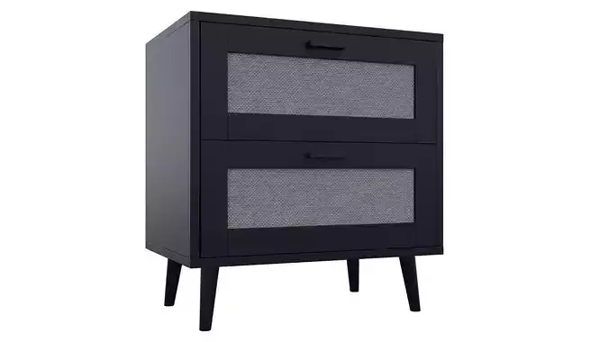 Isla 2 Drawer Bedside Table - Black