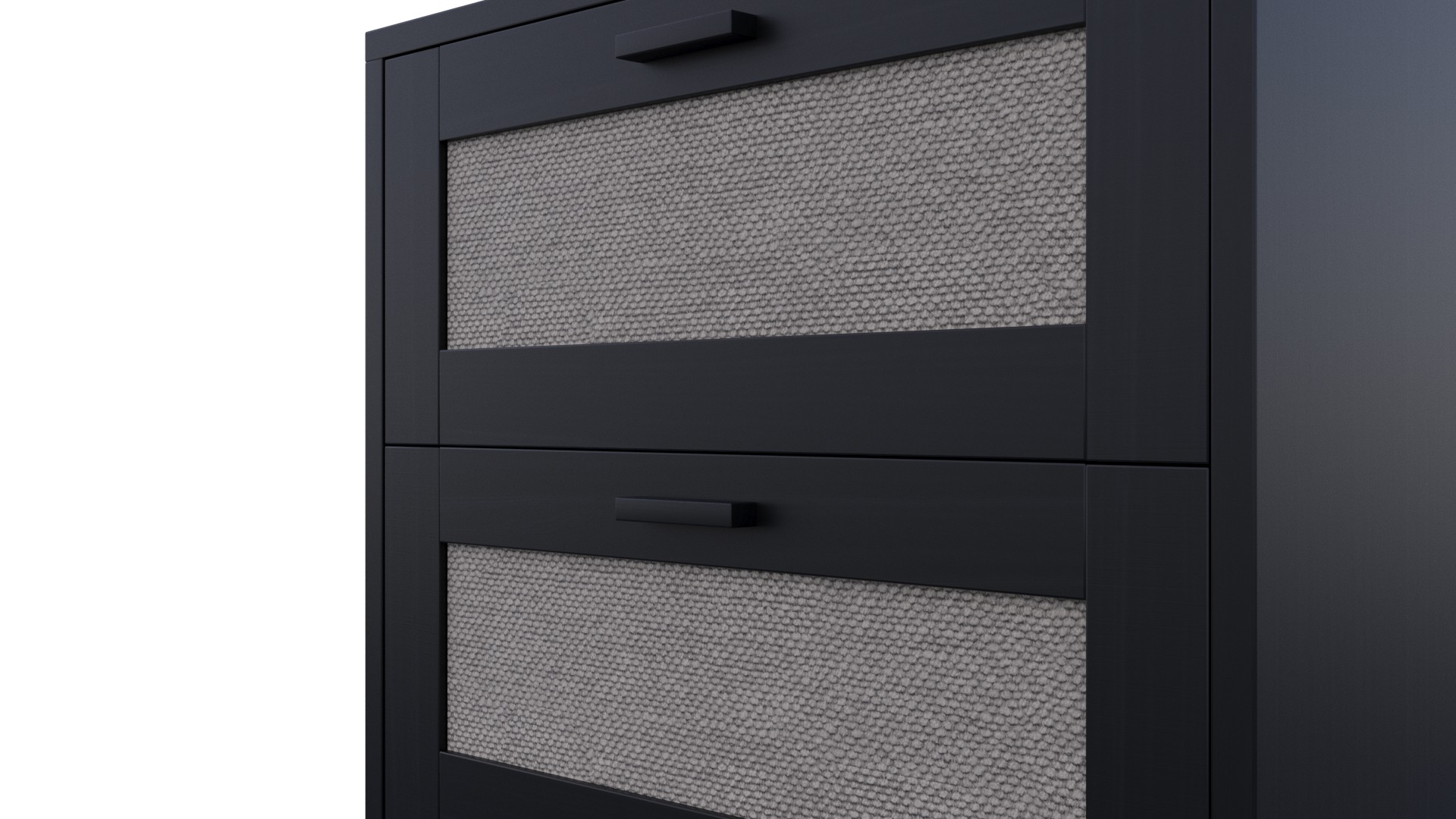 Isla 2 Drawer Bedside Table - Black 3D model_2
