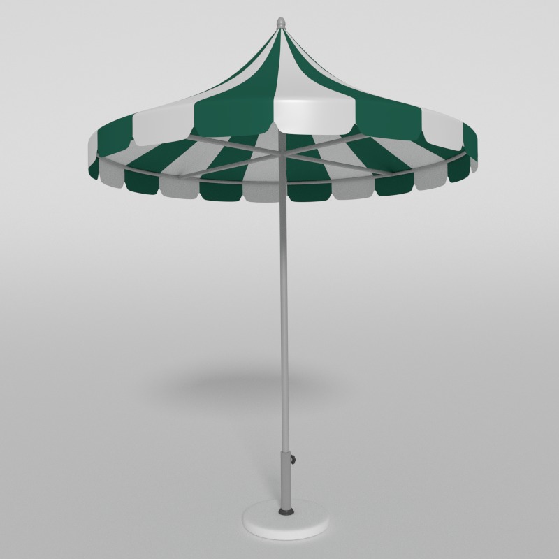 Beach Hotel Umbrella - Outdoor Parasol Low-poly 3D model_7