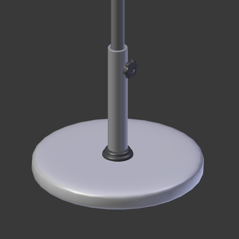 Beach Hotel Umbrella - Outdoor Parasol Low-poly 3D model_13