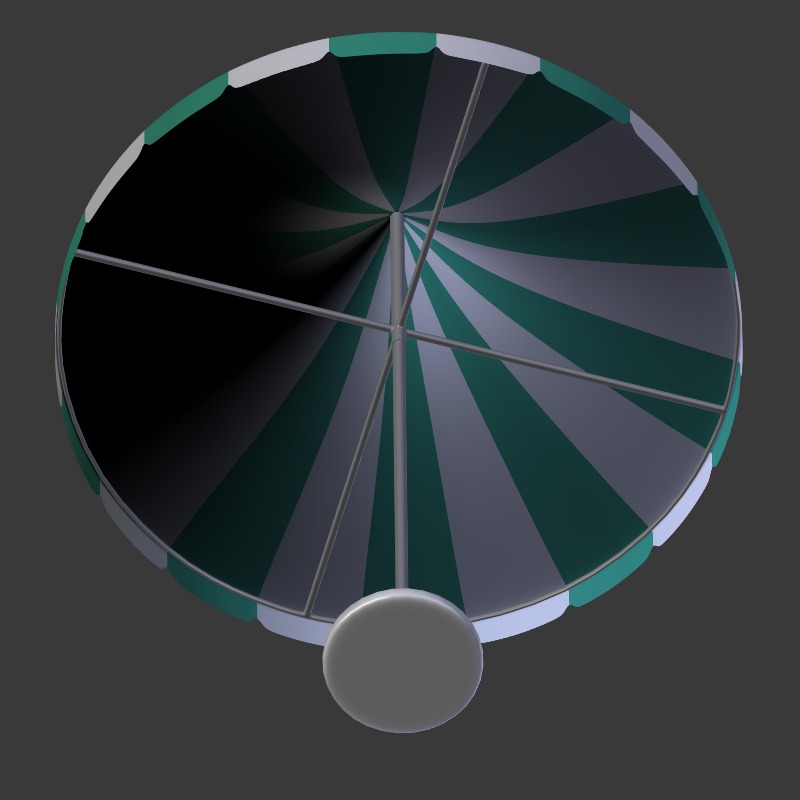 Beach Hotel Umbrella - Outdoor Parasol Low-poly 3D model_11