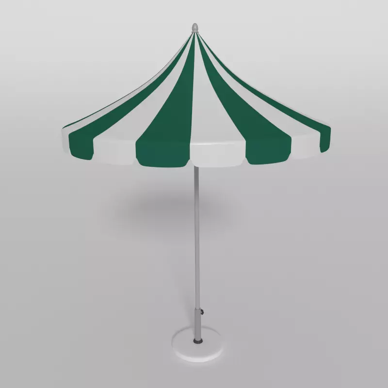 Beach Hotel Umbrella - Outdoor Parasol Low-poly 3D model_0