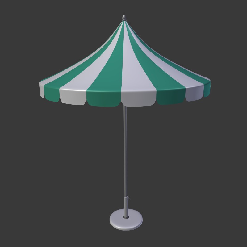 Beach Hotel Umbrella - Outdoor Parasol Low-poly 3D model_1