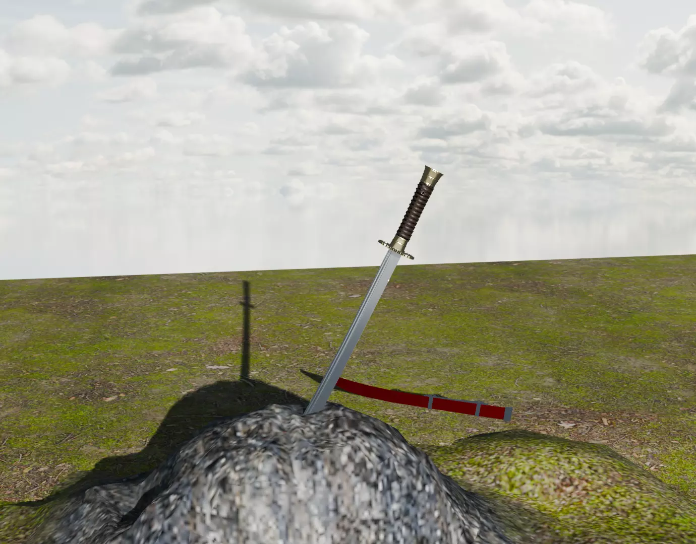 yanlingdao goose feather sabre Low-poly 3D model_0