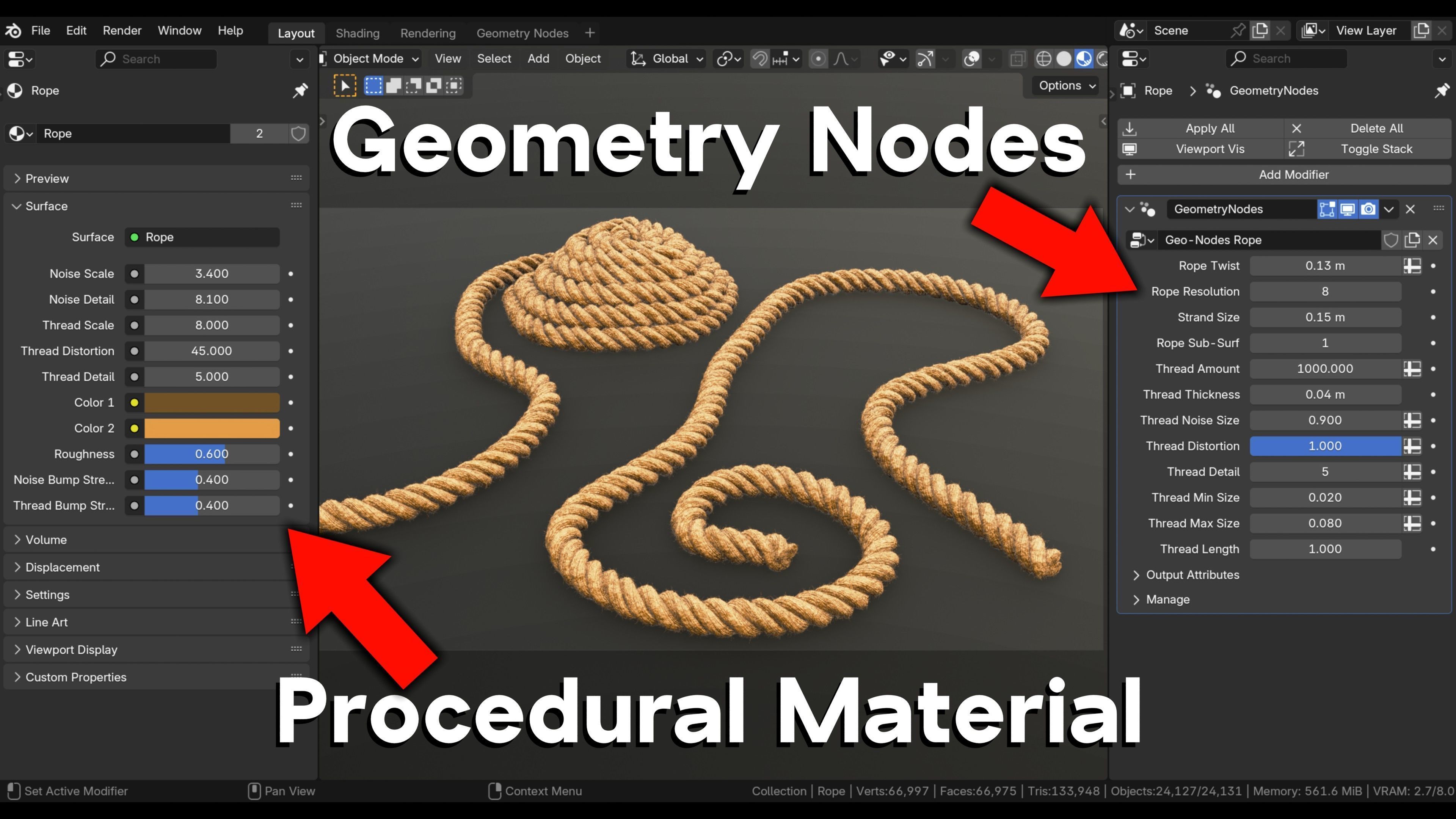 Customizable Rope - Geometry Nodes  3D model_2