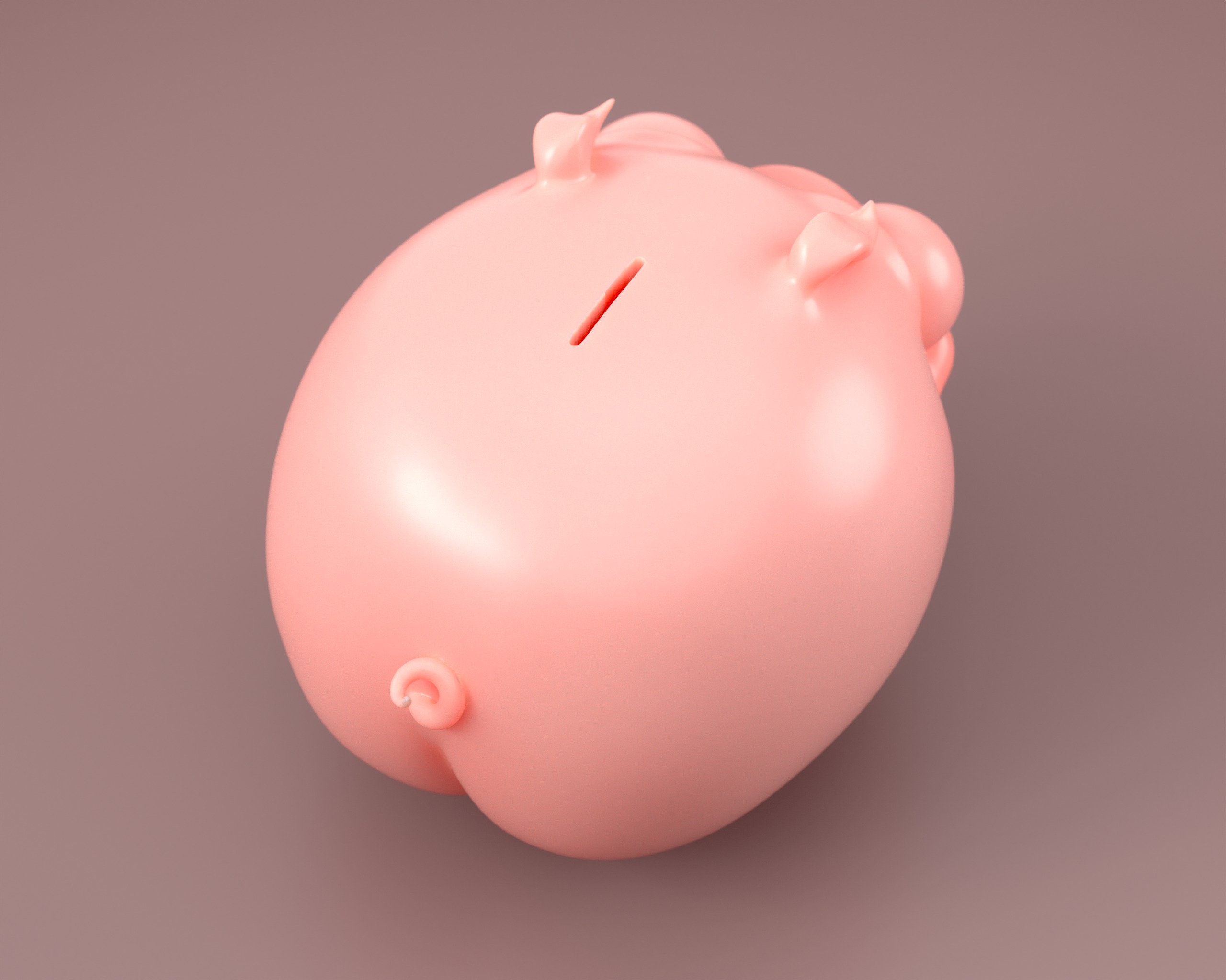Piggy Bank - Cute Smirking Pig  3D print model_7