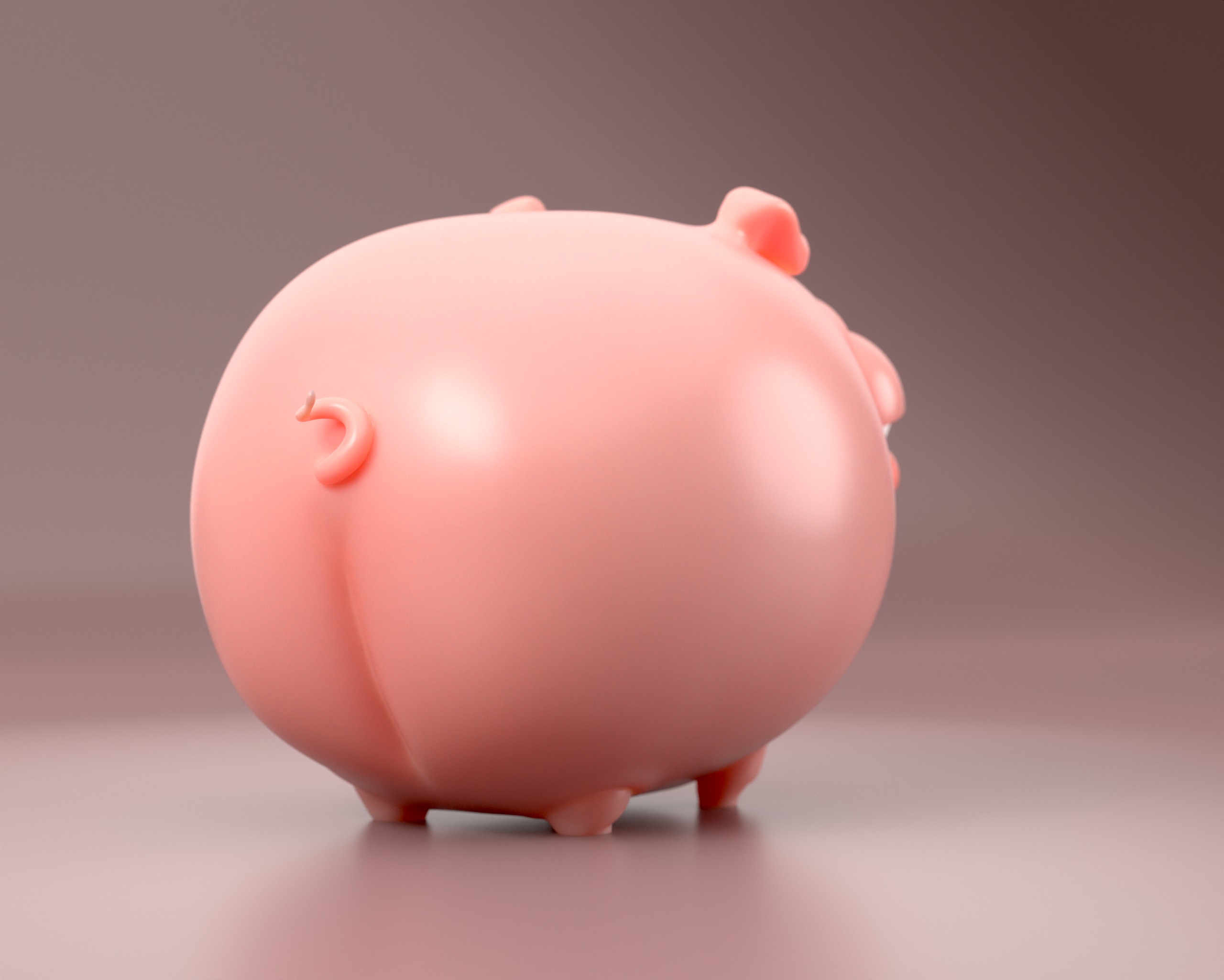 Piggy Bank - Cute Smirking Pig  3D print model_11