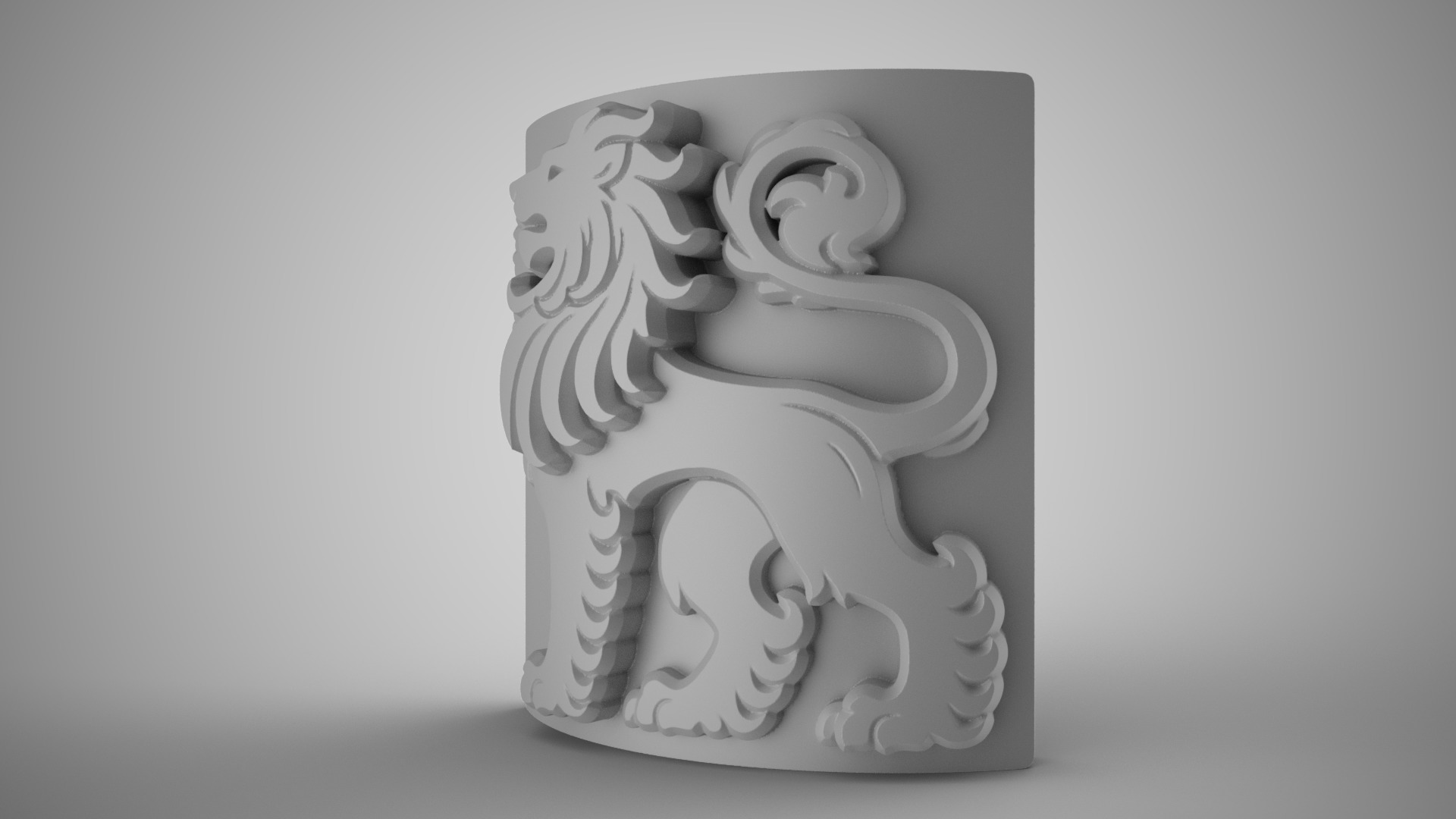 Lion Abstract Trinket 3D print model_3