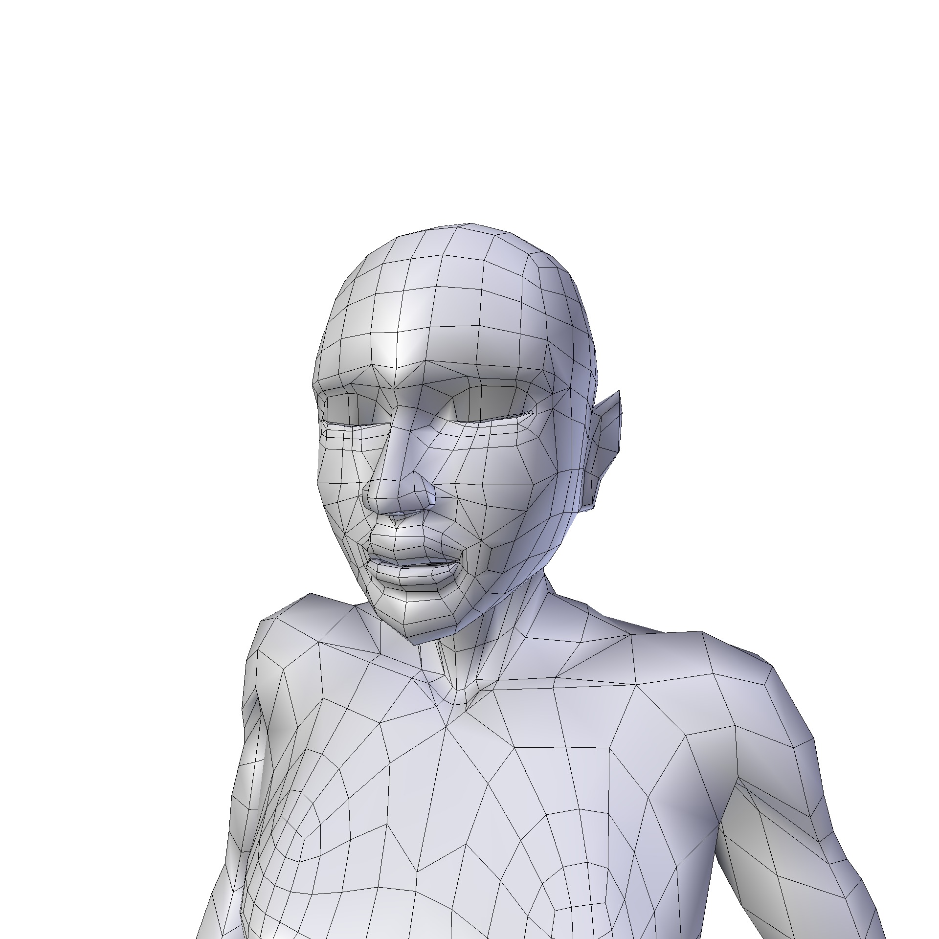 Girl 1m basemesh Low-poly 3D model_20