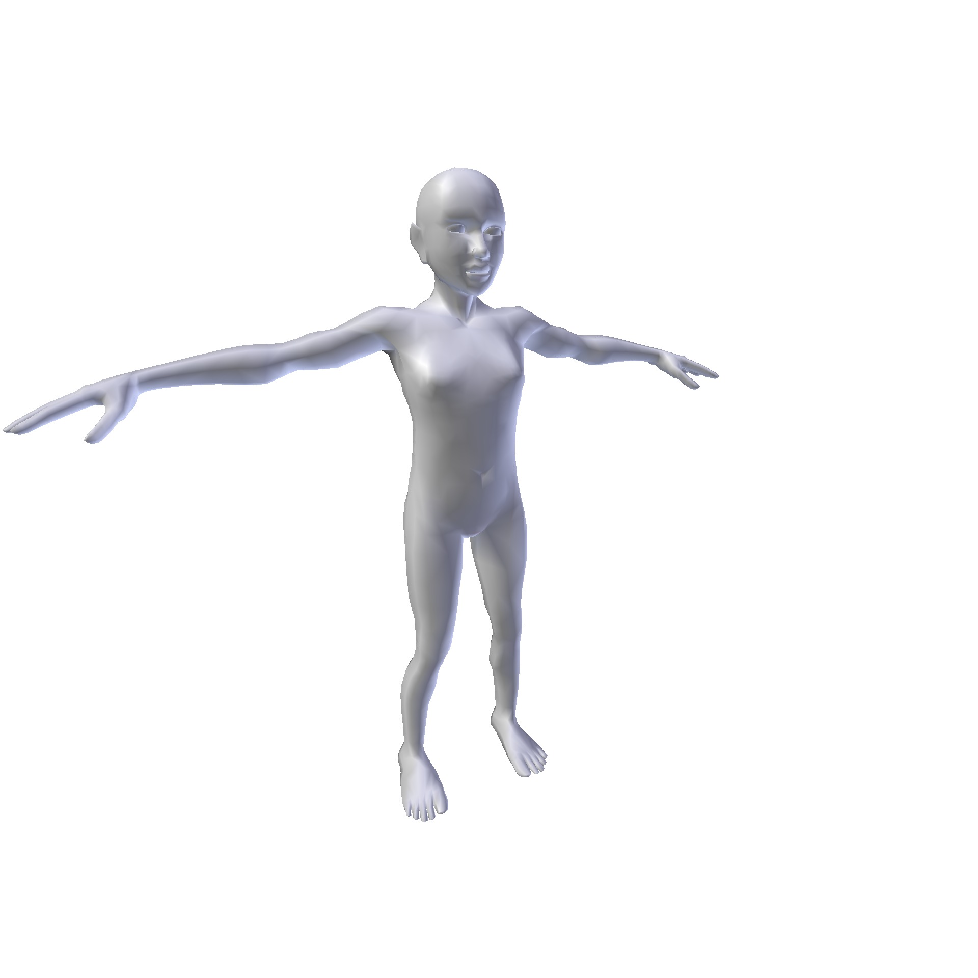 Girl 1m basemesh Low-poly 3D model_2