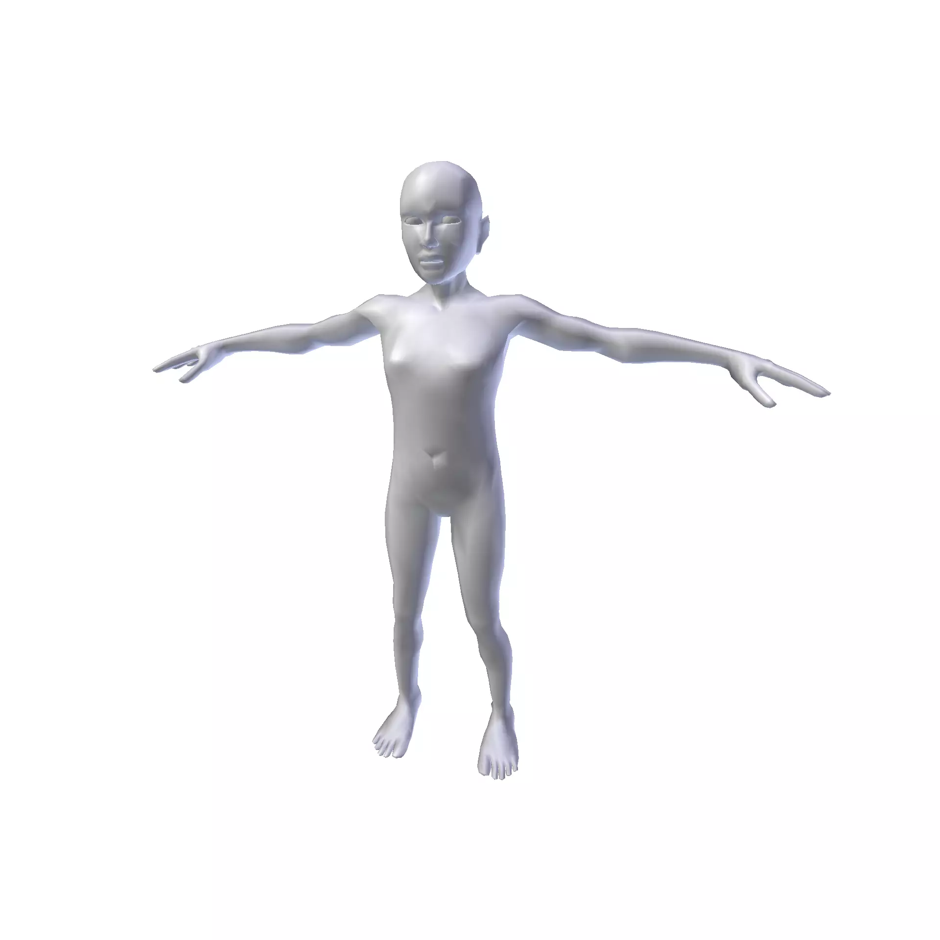 Girl 1m basemesh Low-poly 3D model_0