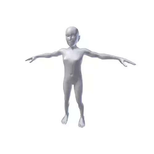 Girl 1m basemesh Low-poly 3D model