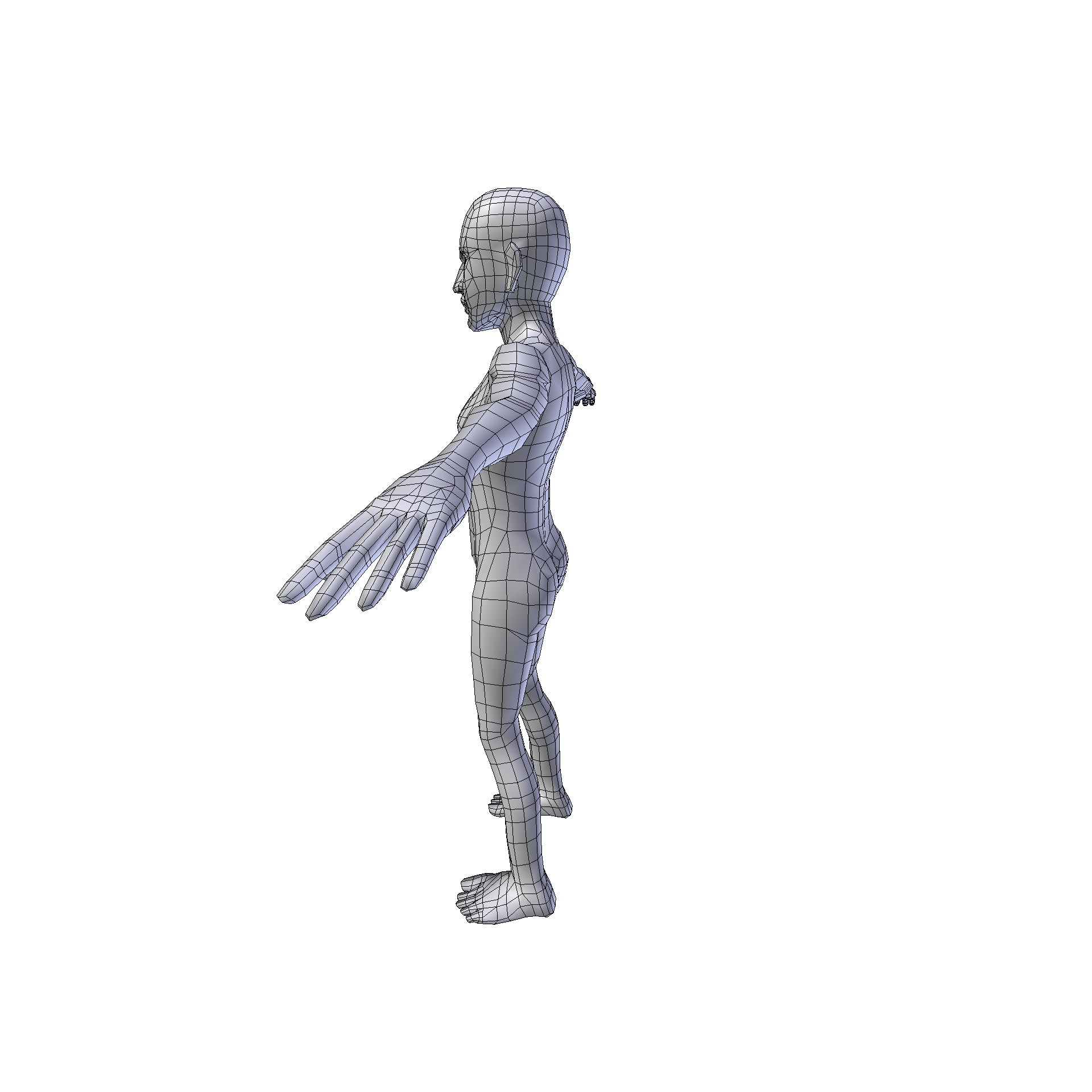 Girl 1m basemesh Low-poly 3D model_15
