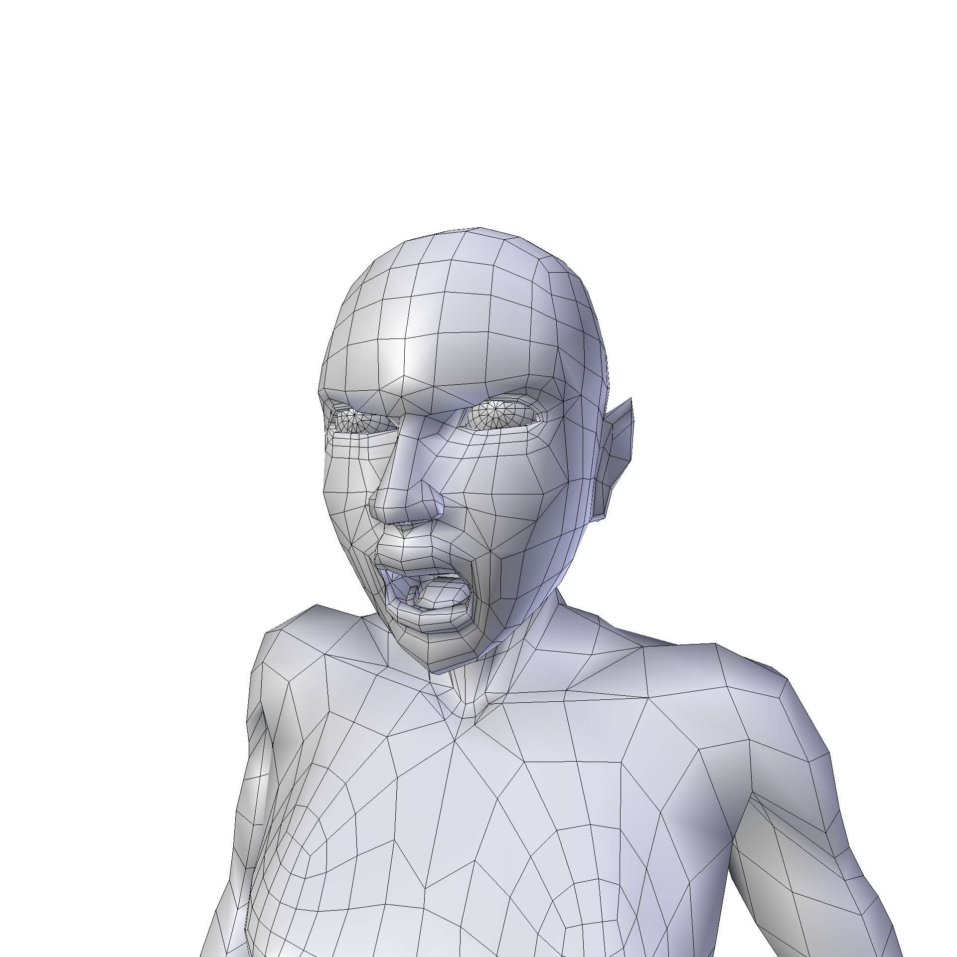 Girl 1m basemesh Low-poly 3D model_19