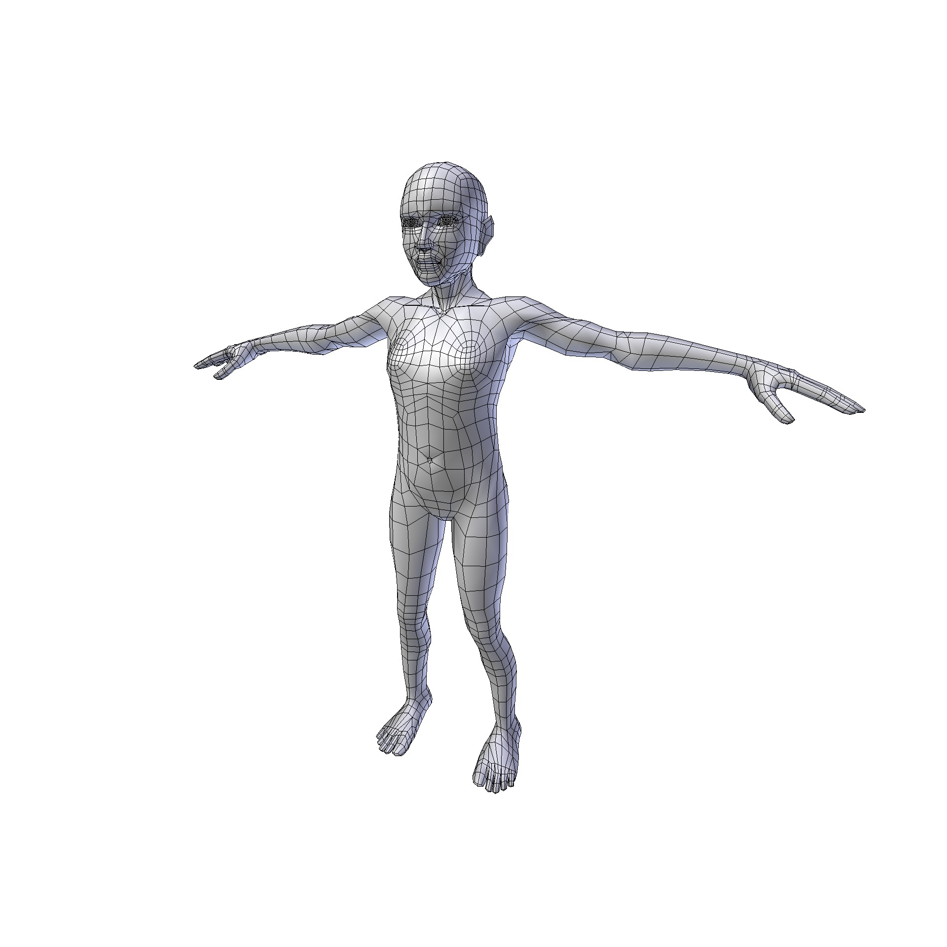 Girl 1m basemesh Low-poly 3D model_17