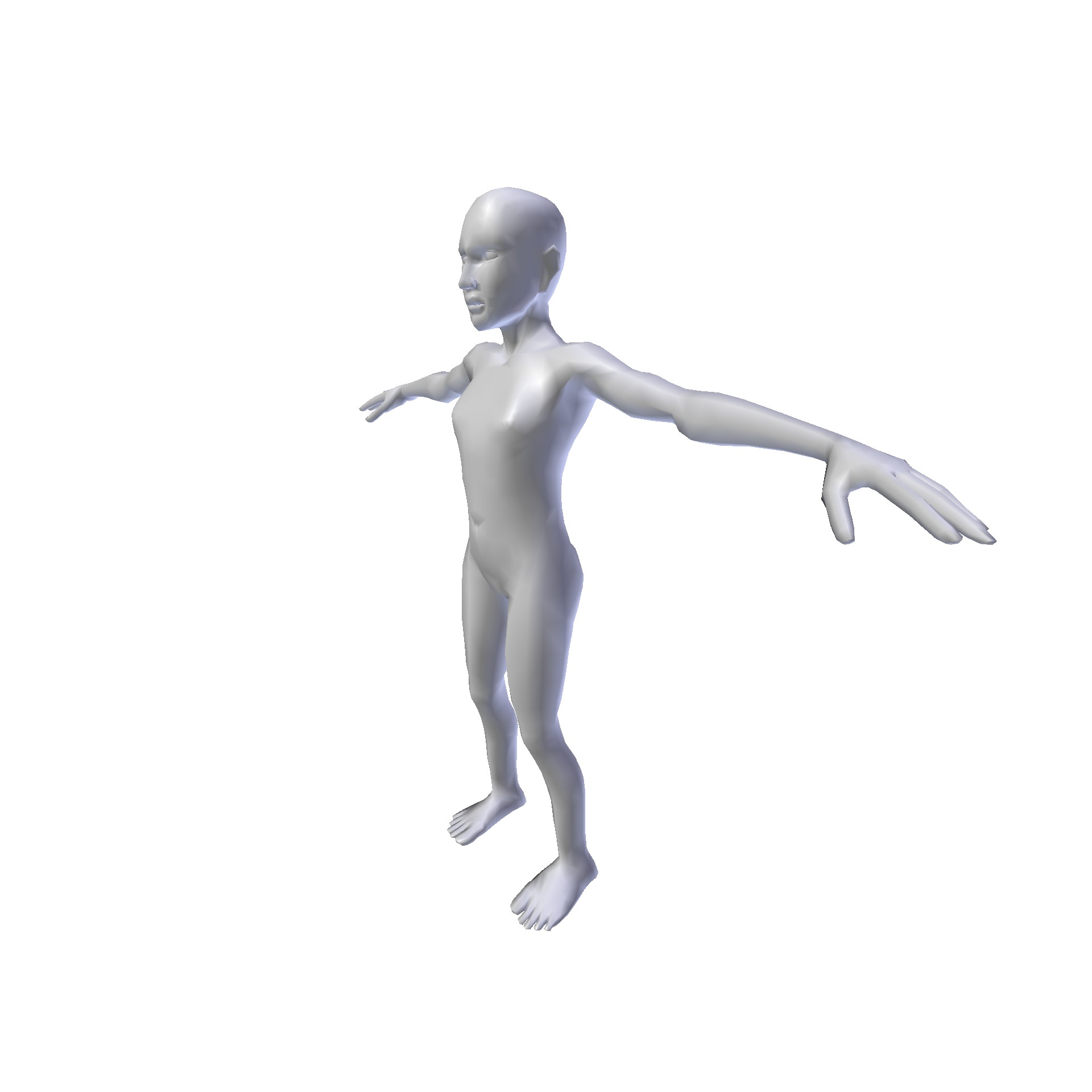 Girl 1m basemesh Low-poly 3D model_7