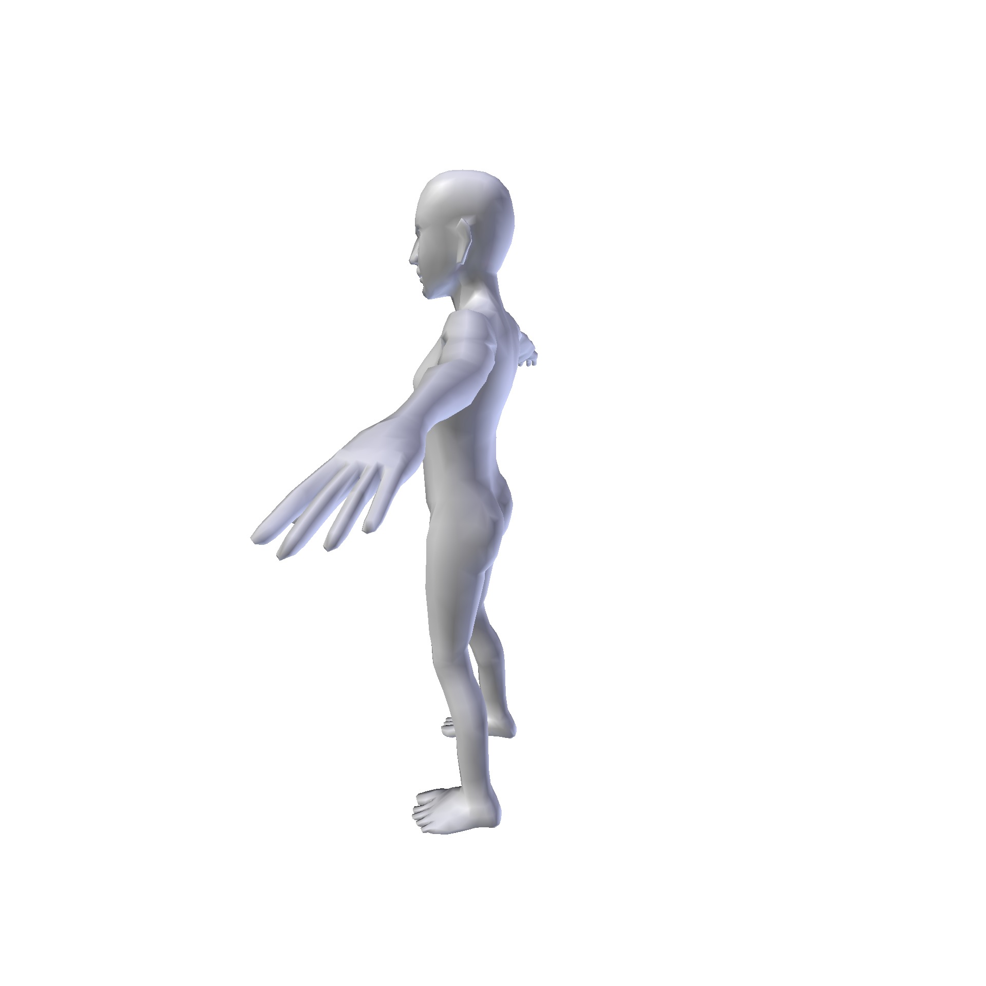 Girl 1m basemesh Low-poly 3D model_6