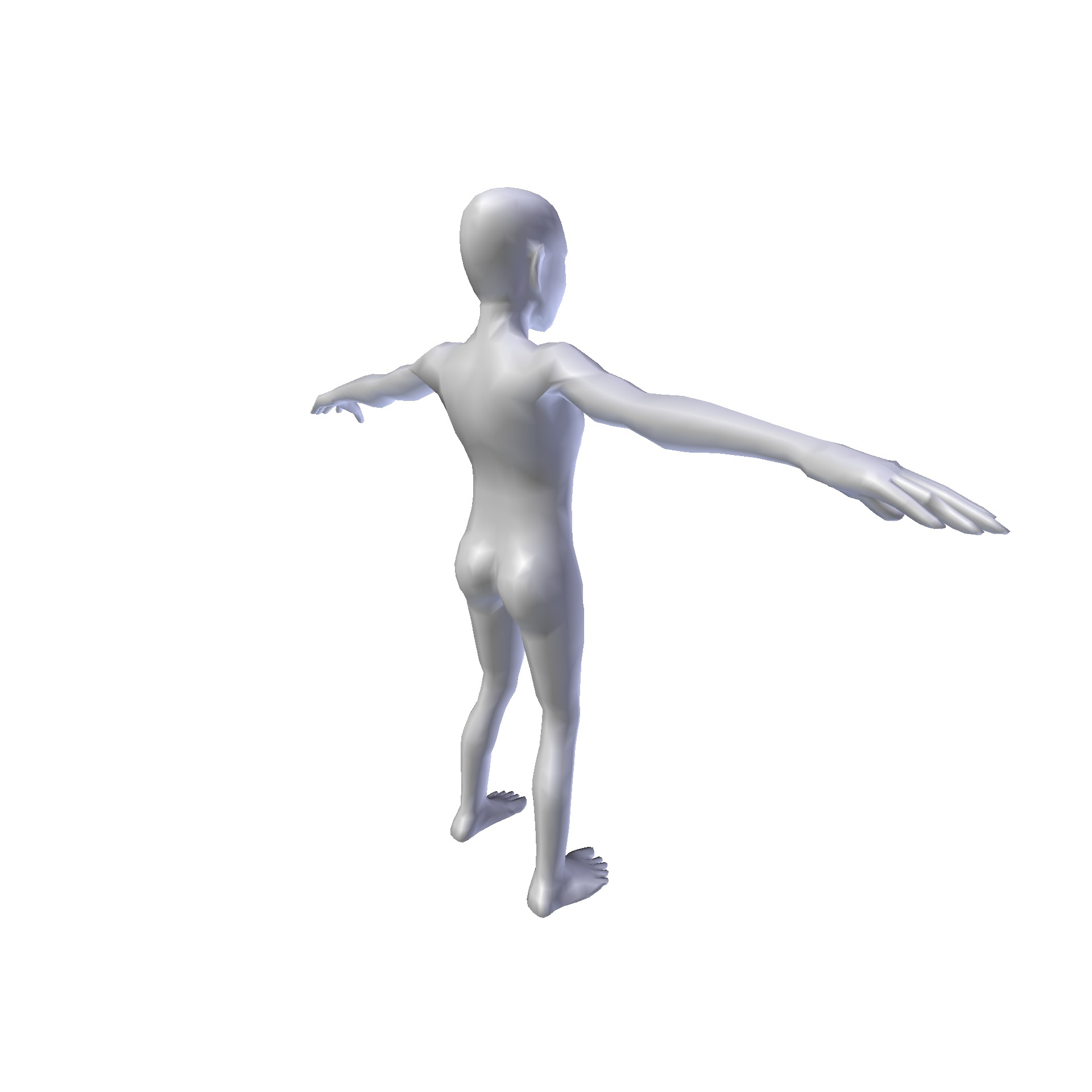 Girl 1m basemesh Low-poly 3D model_4