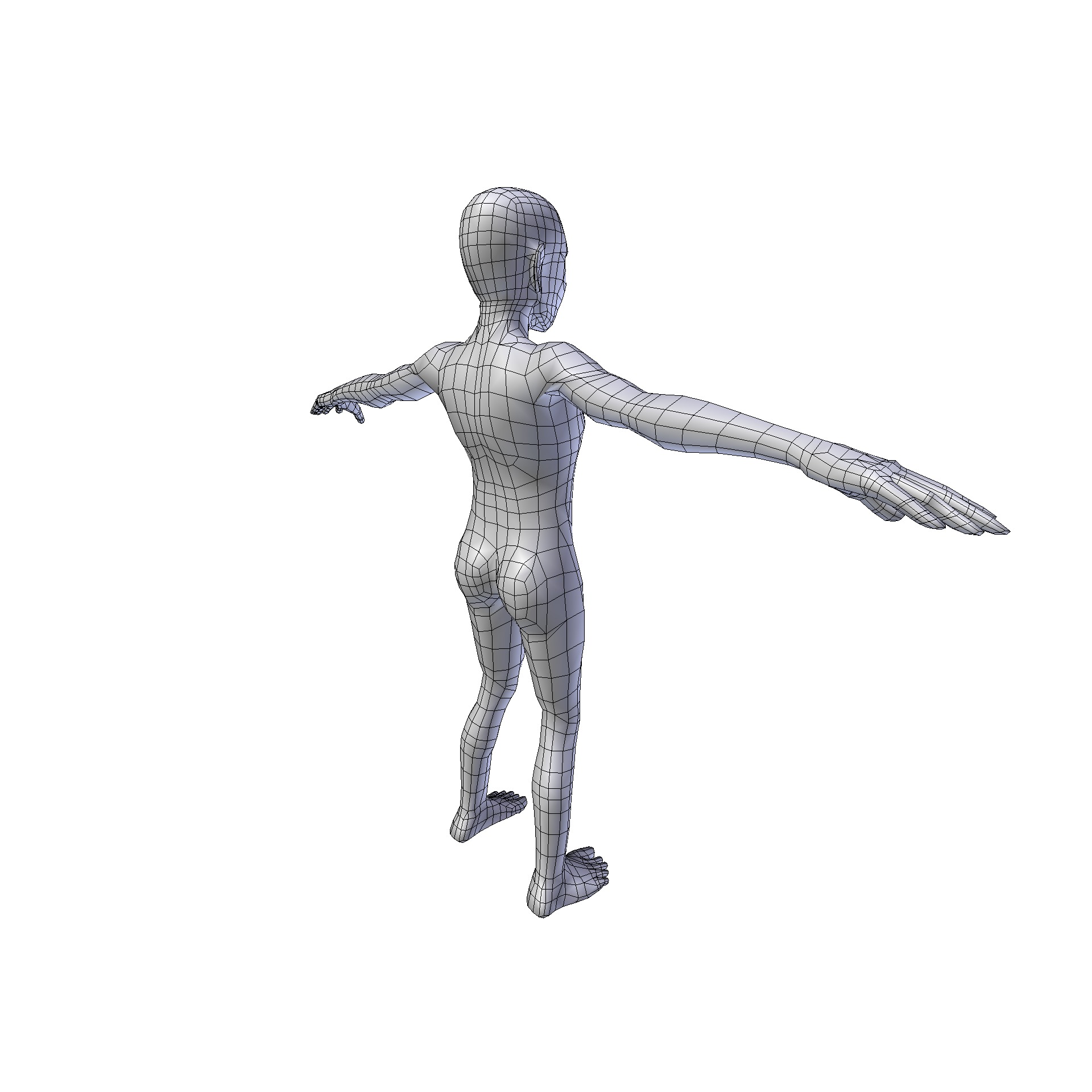 Girl 1m basemesh Low-poly 3D model_13