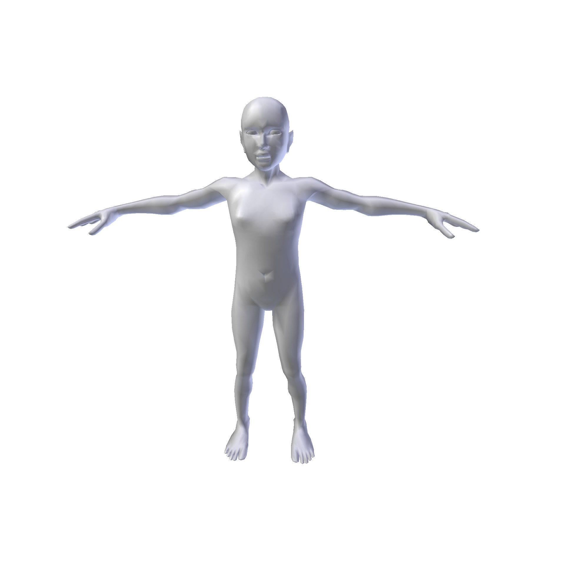 Girl 1m basemesh Low-poly 3D model_1