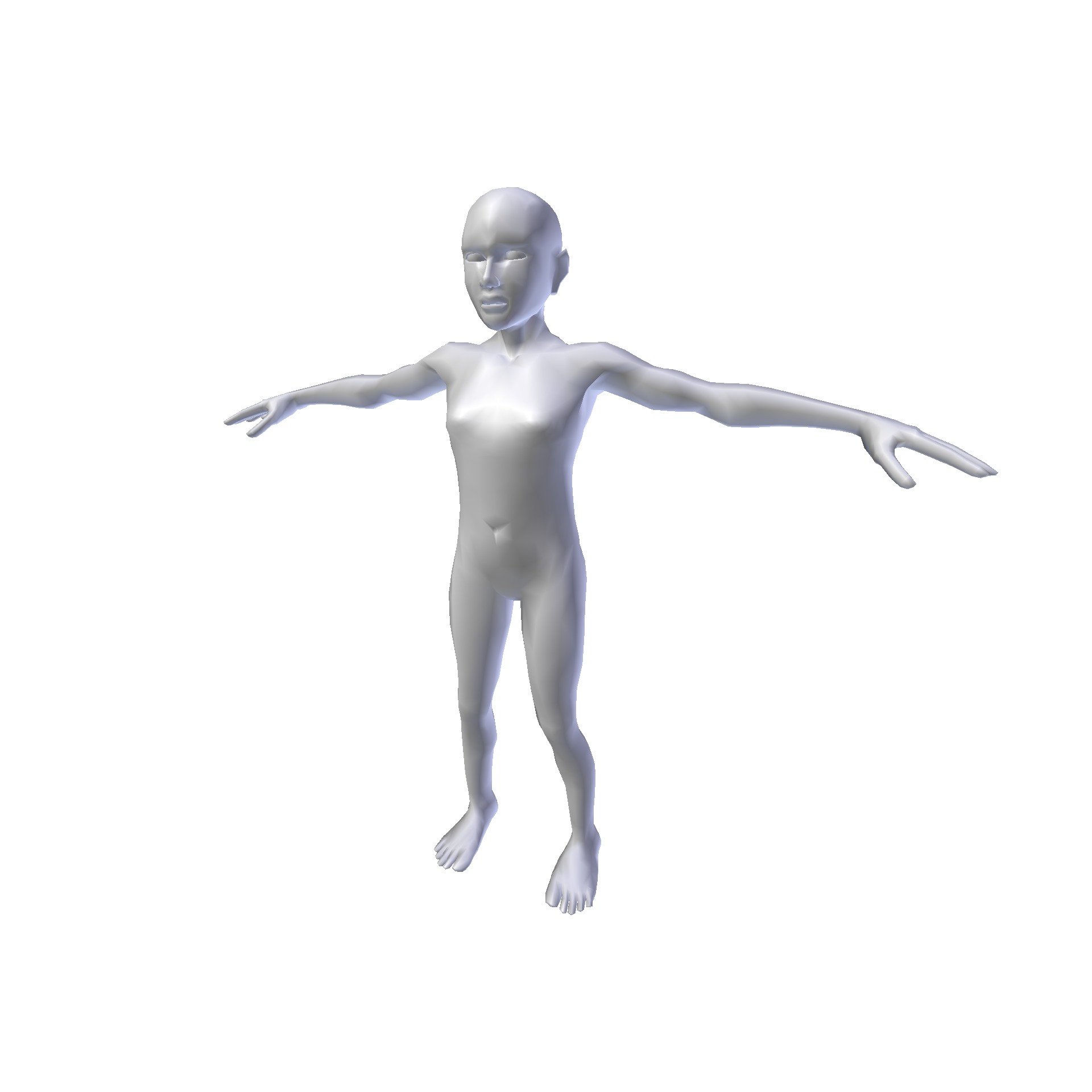Girl 1m basemesh Low-poly 3D model_8