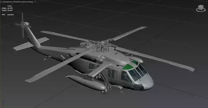 a 3D model of a helicopter
