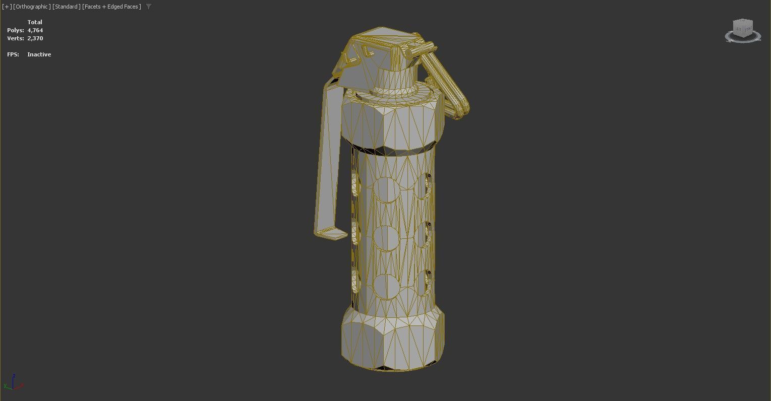 3D model of a cylindrical object that resembles a grenade Low-poly 3D model_3
