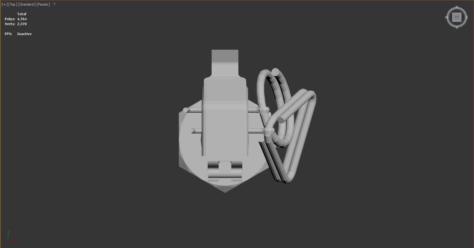 3D model of a cylindrical object that resembles a grenade Low-poly 3D model_1