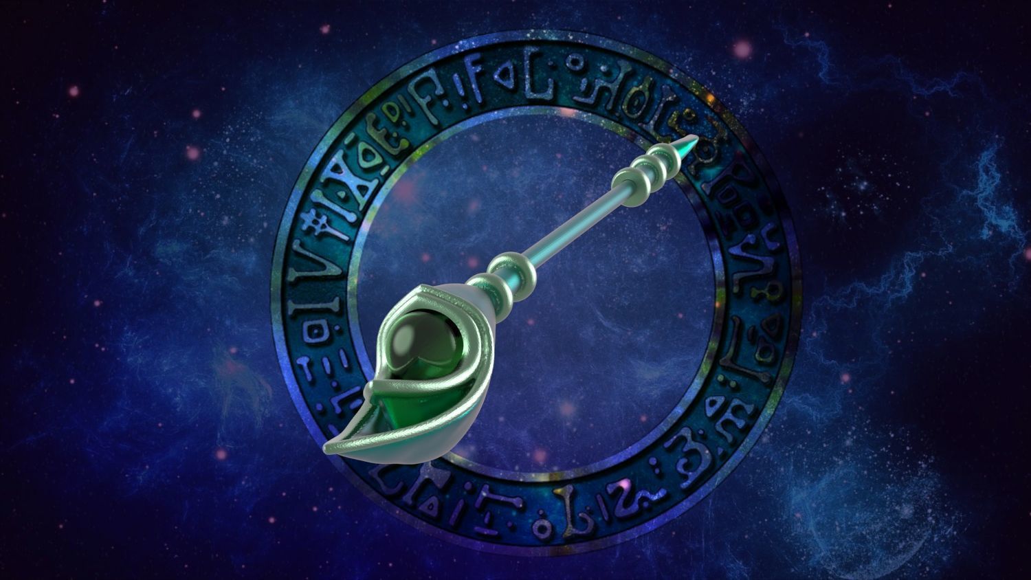 Dark Magicians wand - Yugioh 3D Print STL 3D print model_2