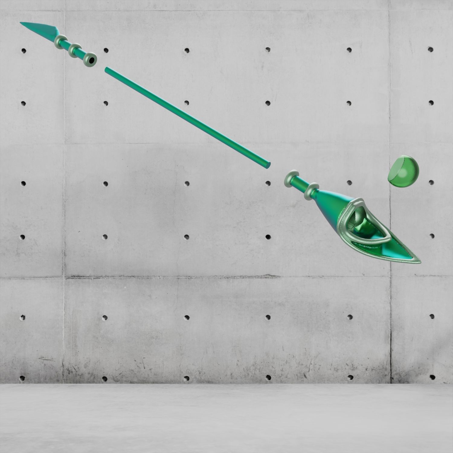 Dark Magicians wand - Yugioh 3D Print STL 3D print model_3