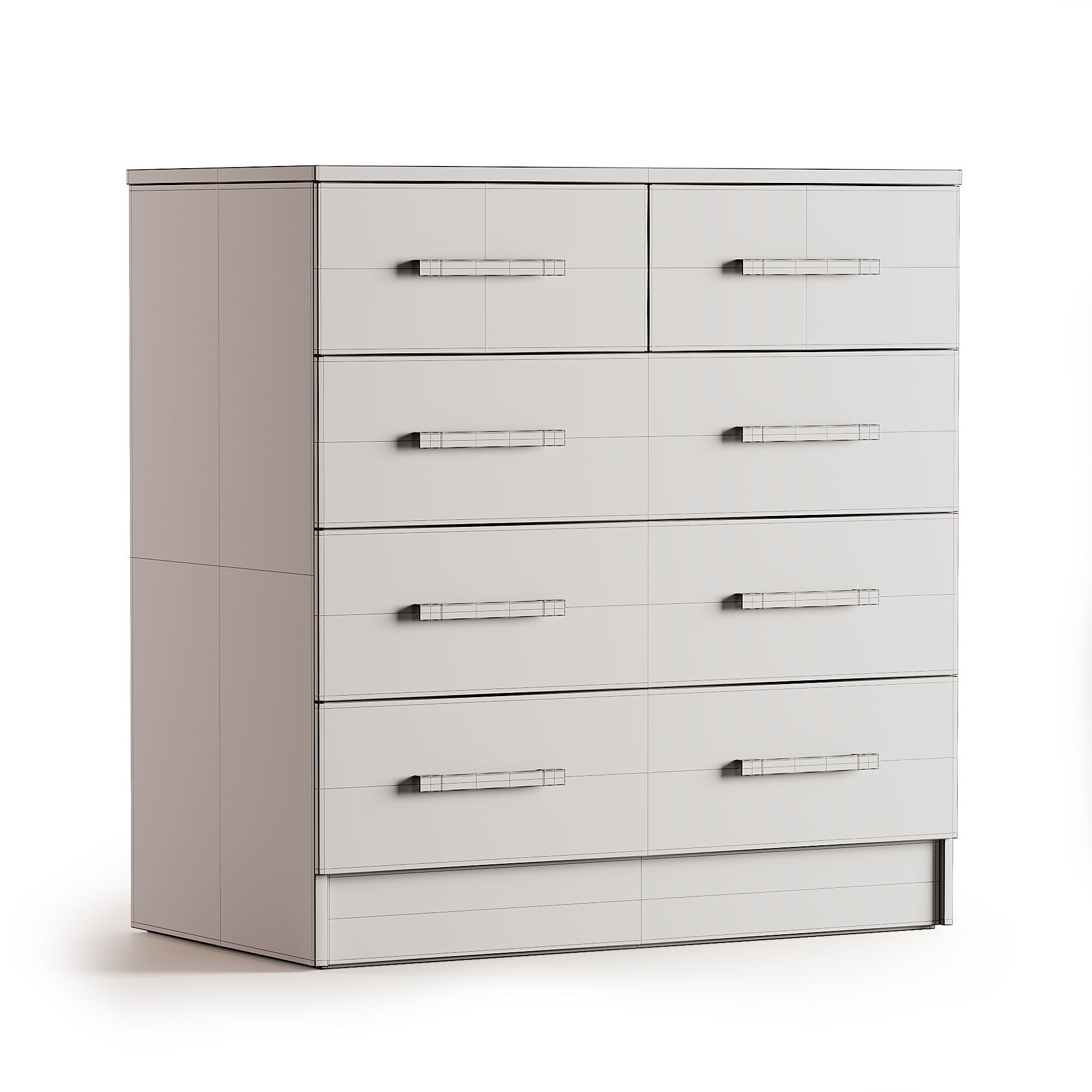 Chest of drawers Low-poly 3D model_2
