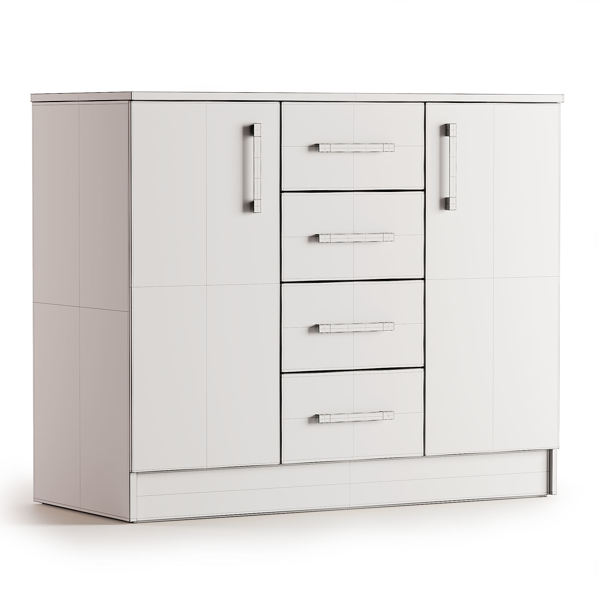 Chest of drawers Low-poly 3D model_2