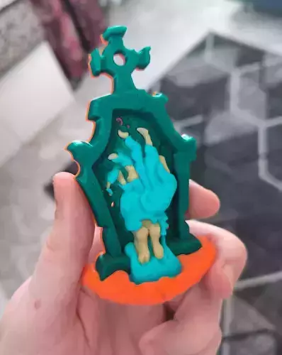 Halloween zombie grave keychain bas-relief 3d print