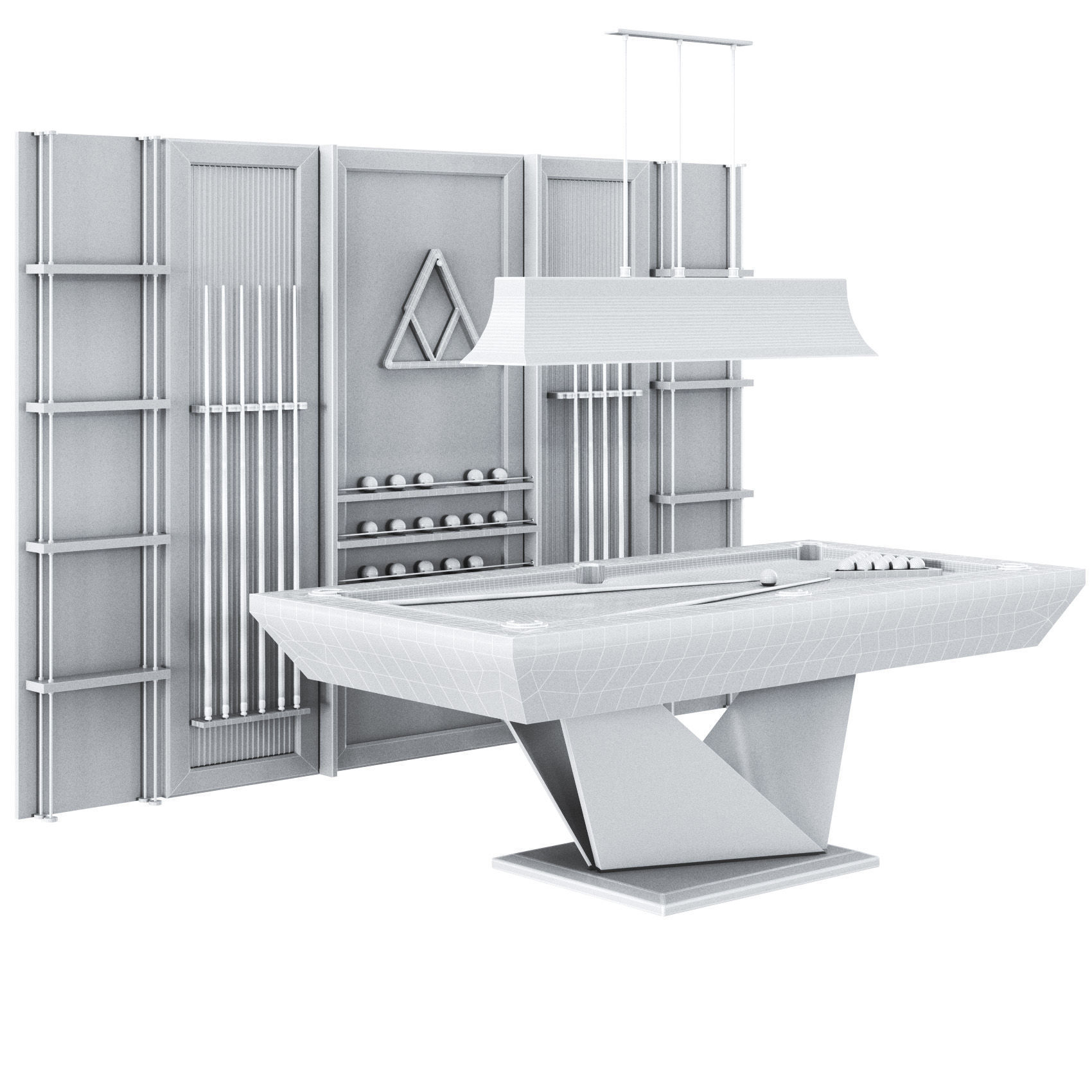 Billiards03 pool table set Low-poly 3D model_14