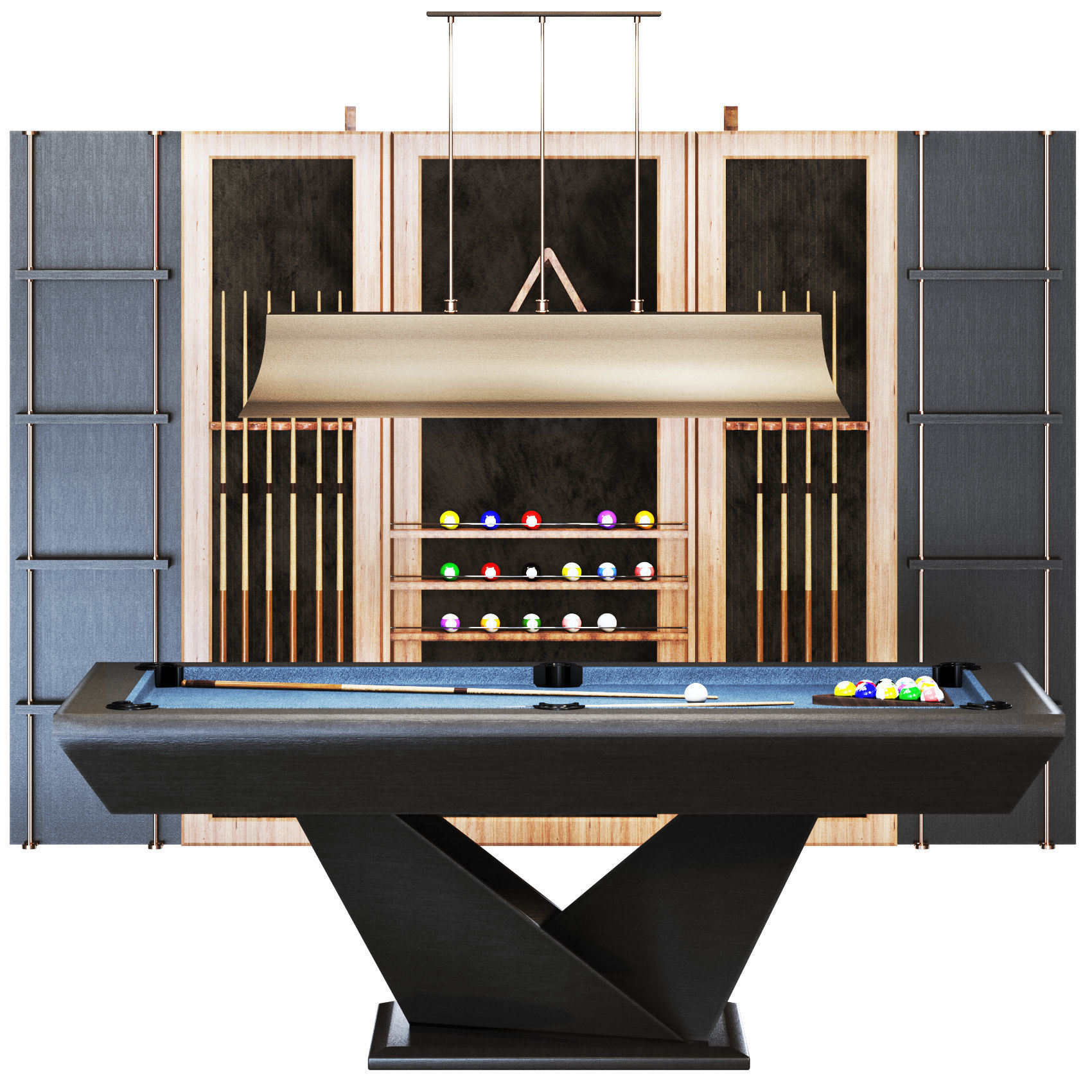 Billiards03 pool table set Low-poly 3D model_13