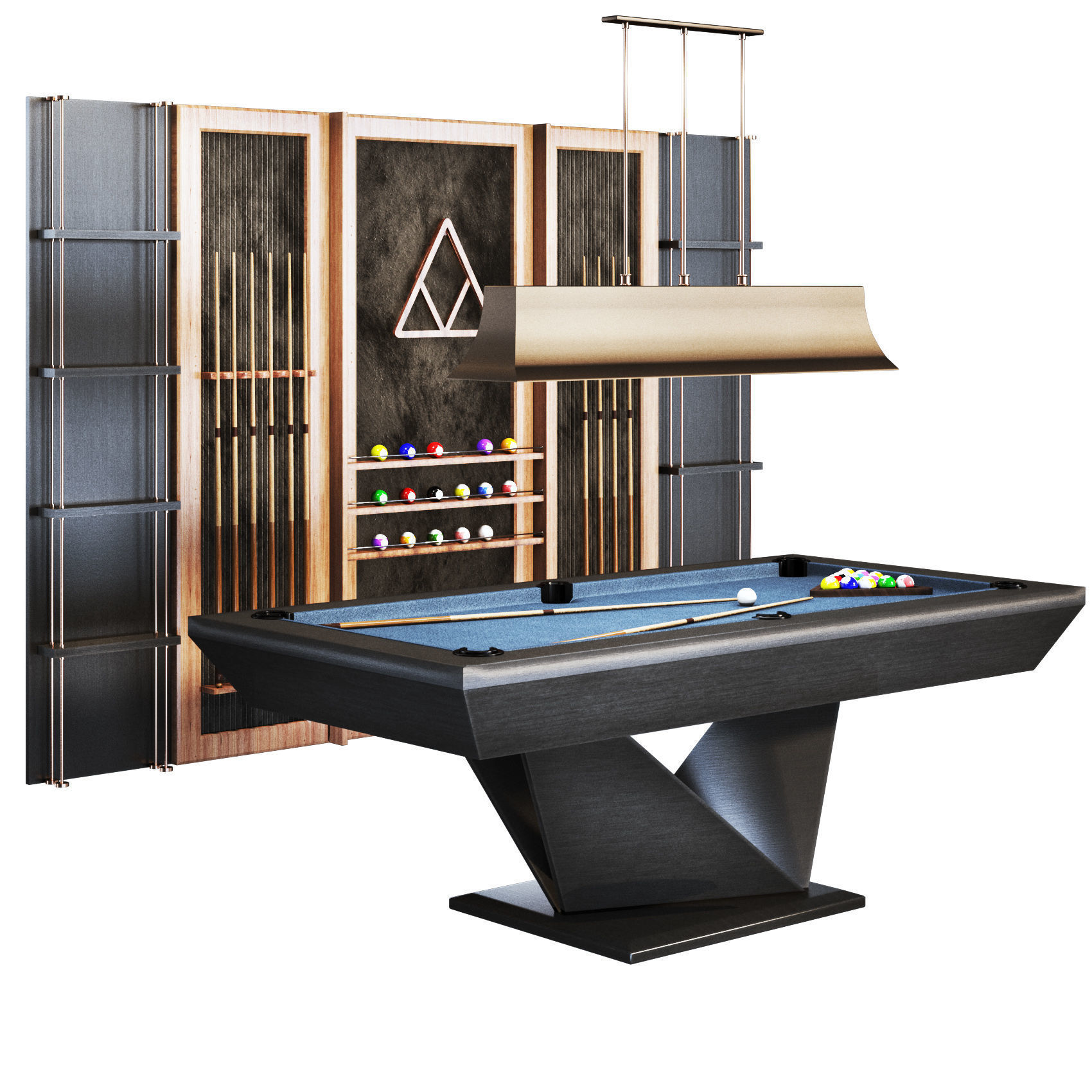 Billiards03 pool table set Low-poly 3D model_3
