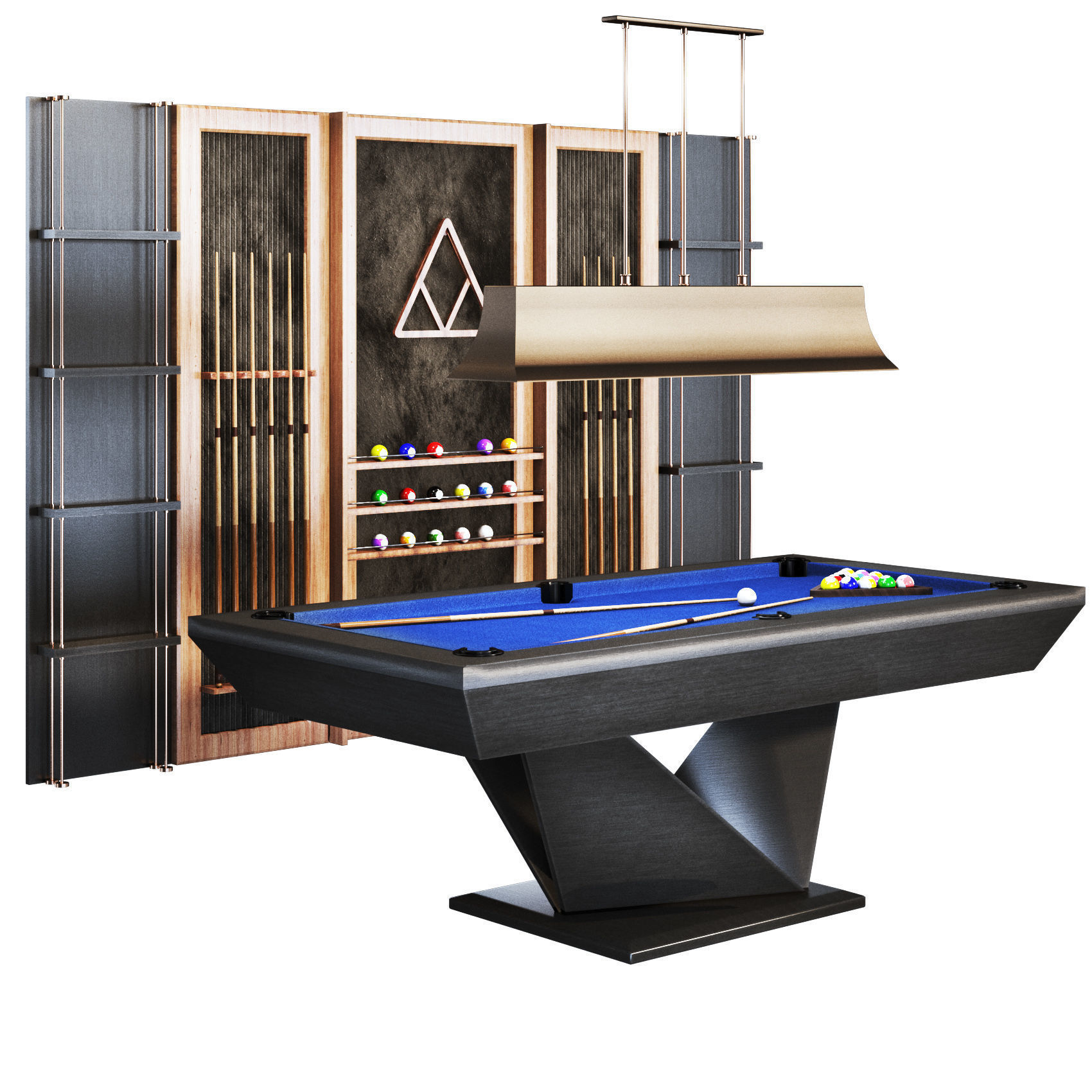 Billiards03 pool table set Low-poly 3D model_4