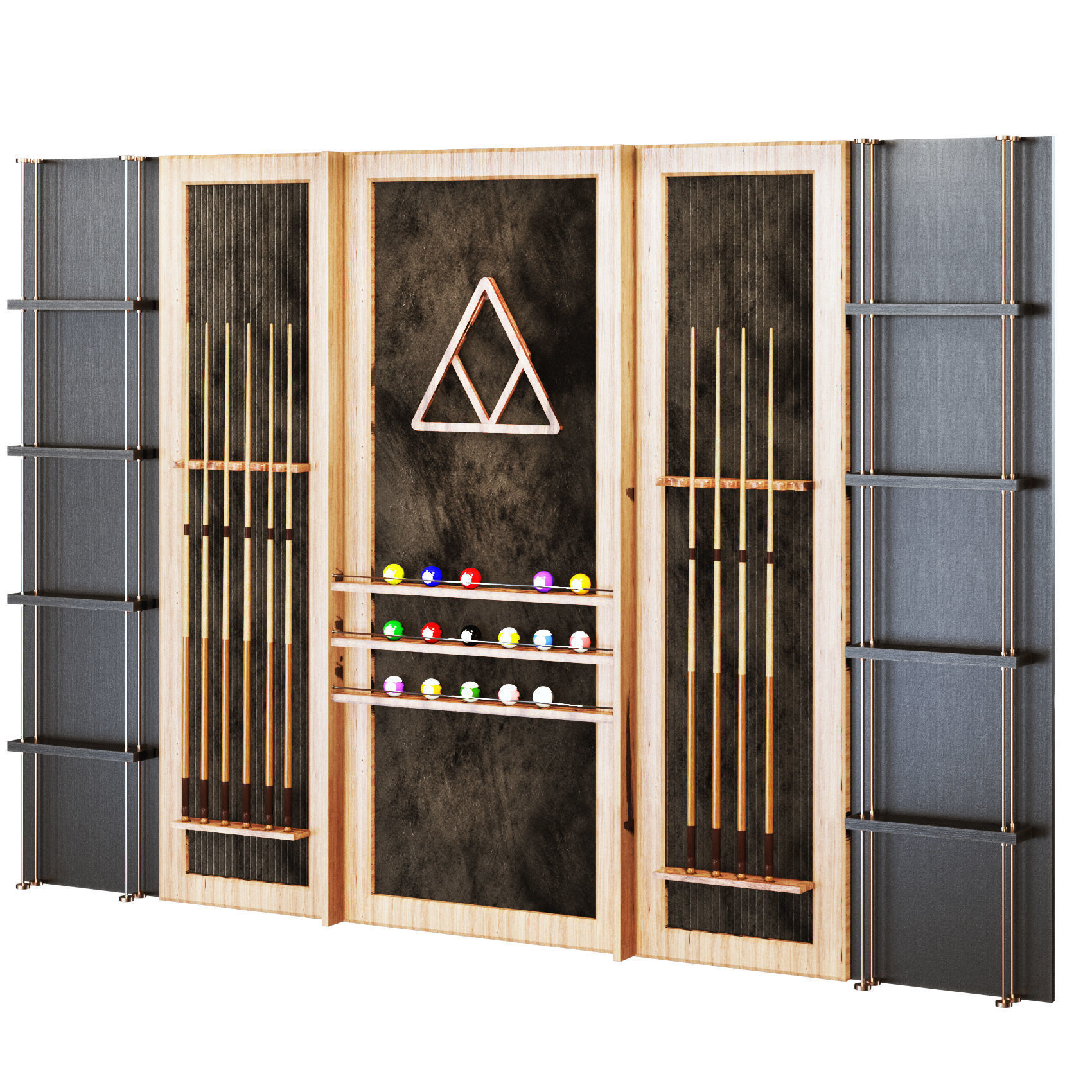 Billiards03 pool table set Low-poly 3D model_9