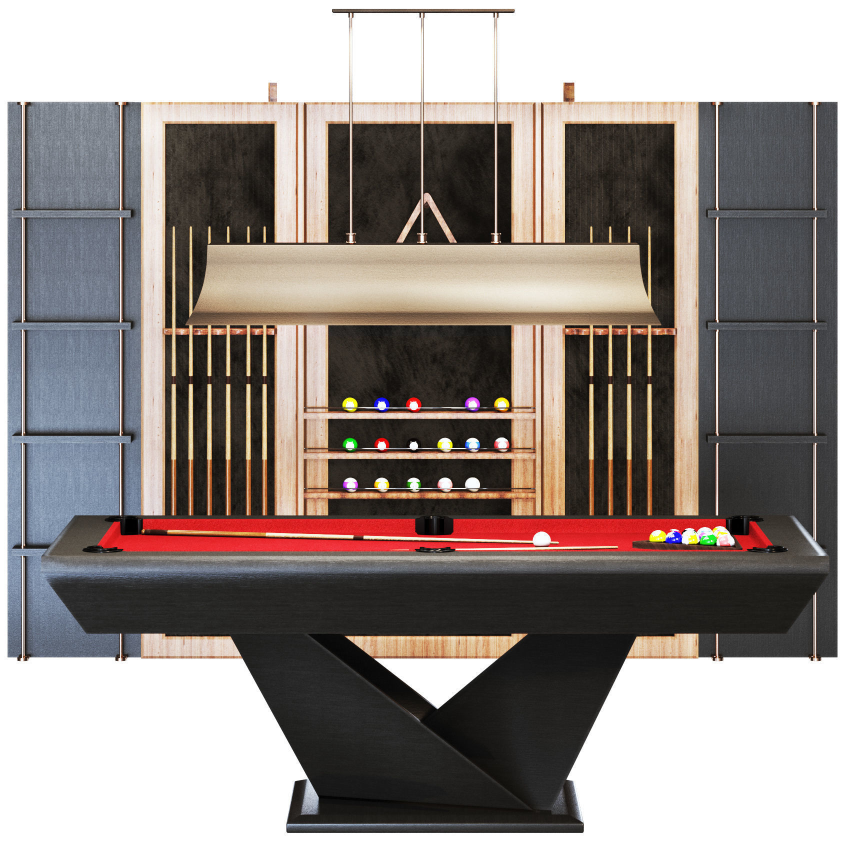 Billiards03 pool table set Low-poly 3D model_12