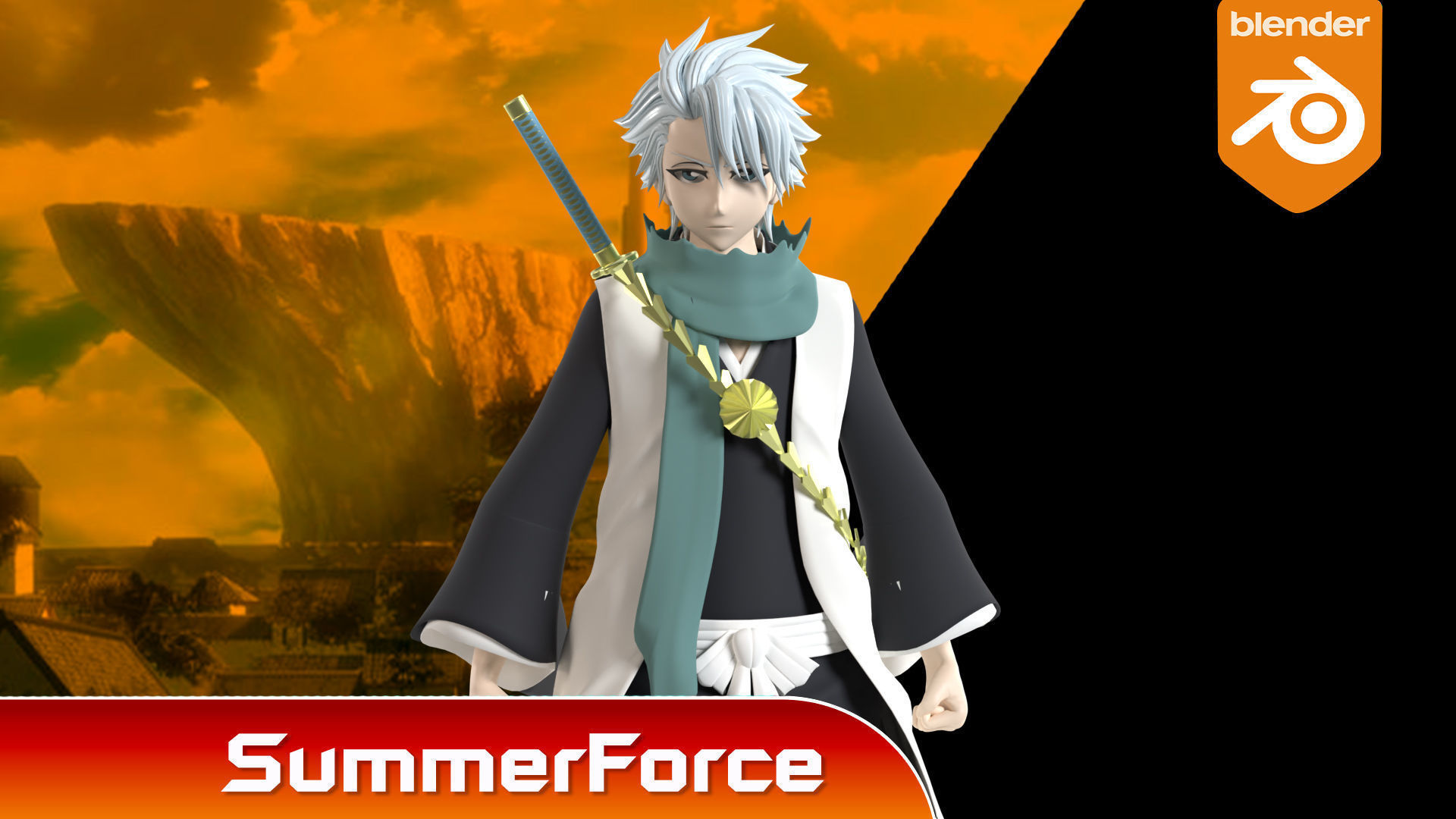 Toshiro Hitsugaya - Bleach 3D model_1