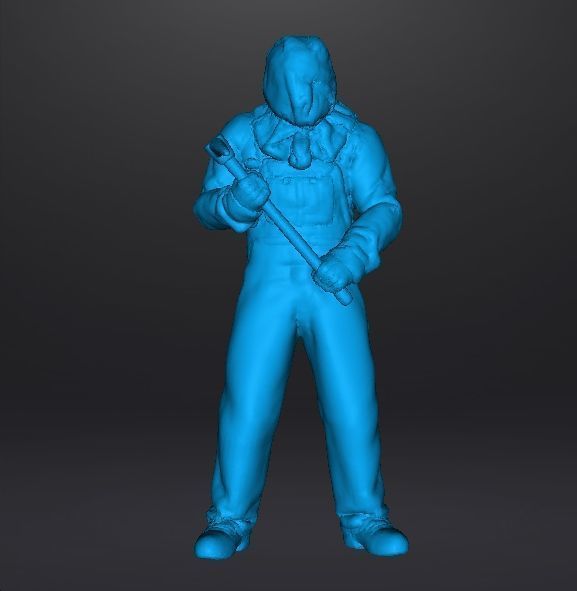 JASON SACK HEAD PICKAXE MINIATURE MODEL HORROR FANTASY GAMES RPG 3D print model_8