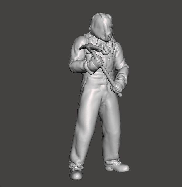 JASON SACK HEAD PICKAXE MINIATURE MODEL HORROR FANTASY GAMES RPG 3D print model_1