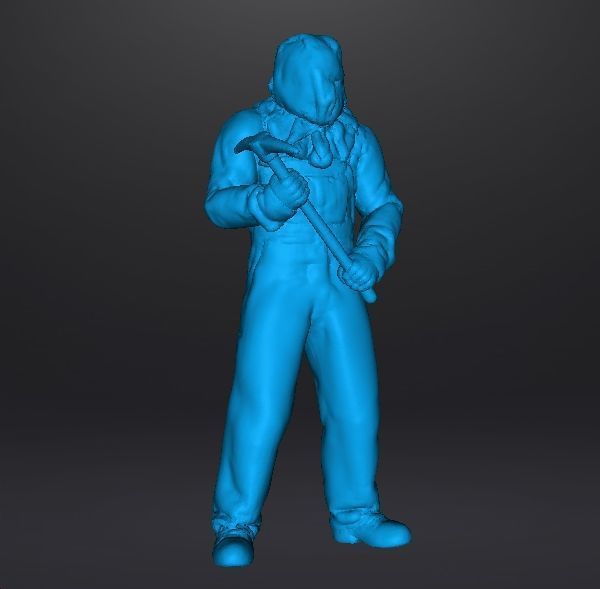 JASON SACK HEAD PICKAXE MINIATURE MODEL HORROR FANTASY GAMES RPG 3D print model_9