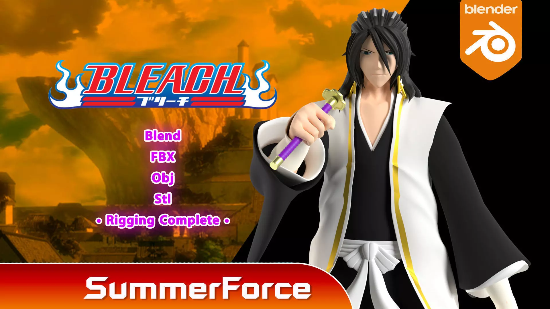 Byakuya Kuchiki - Bleach 3D model_0