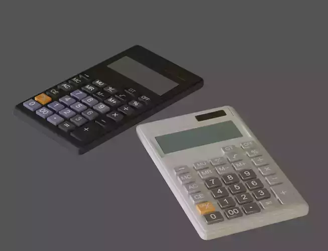 Low-Poly 2 Color Calculator Low-poly 3D model